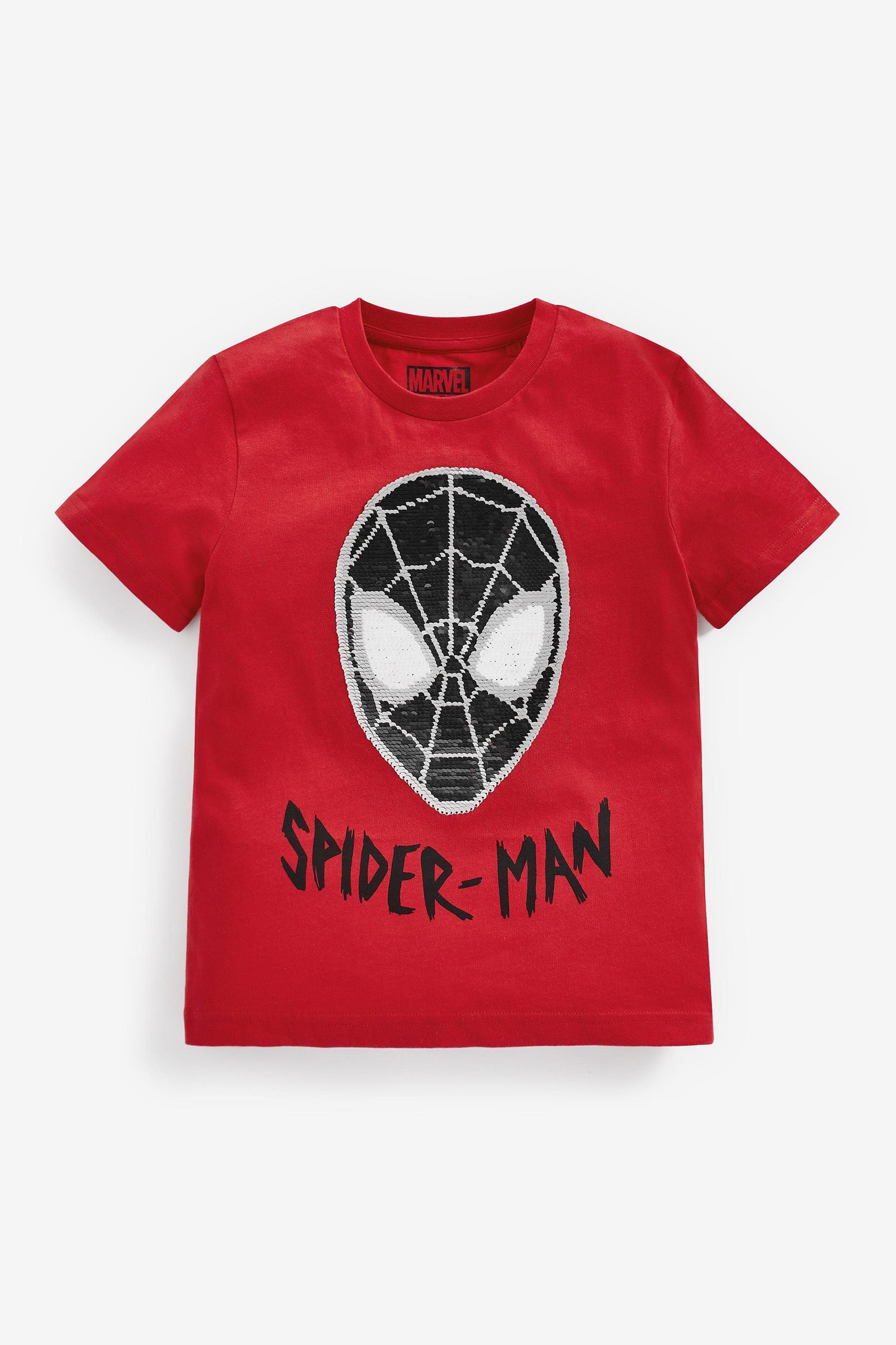 Spider-Man Red 100% Cotton Flippy Sequin License T-Shirt (3-14yrs)