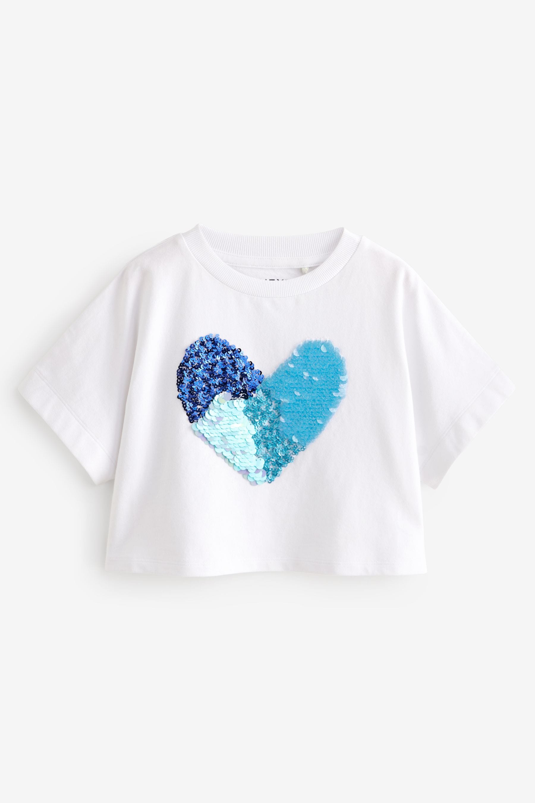 Blue Heart Sequin T-Shirt (3-16yrs)