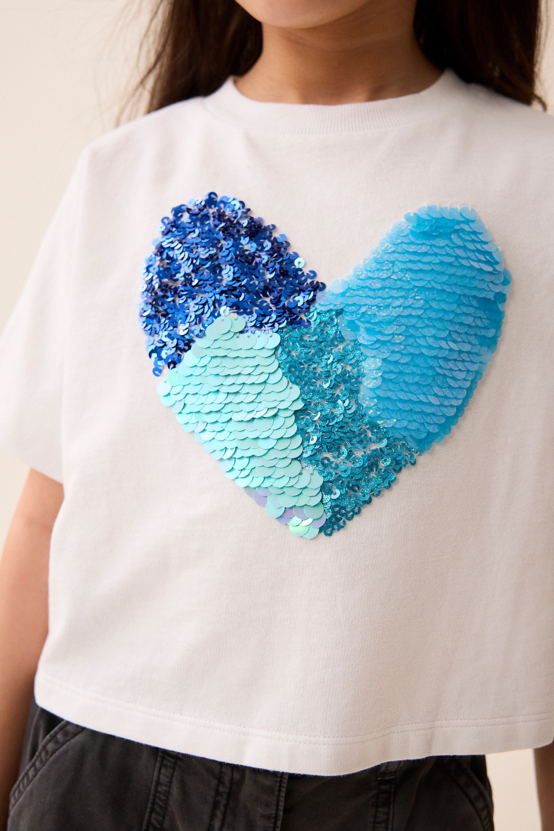 Blue Heart Sequin T-Shirt (3-16yrs)