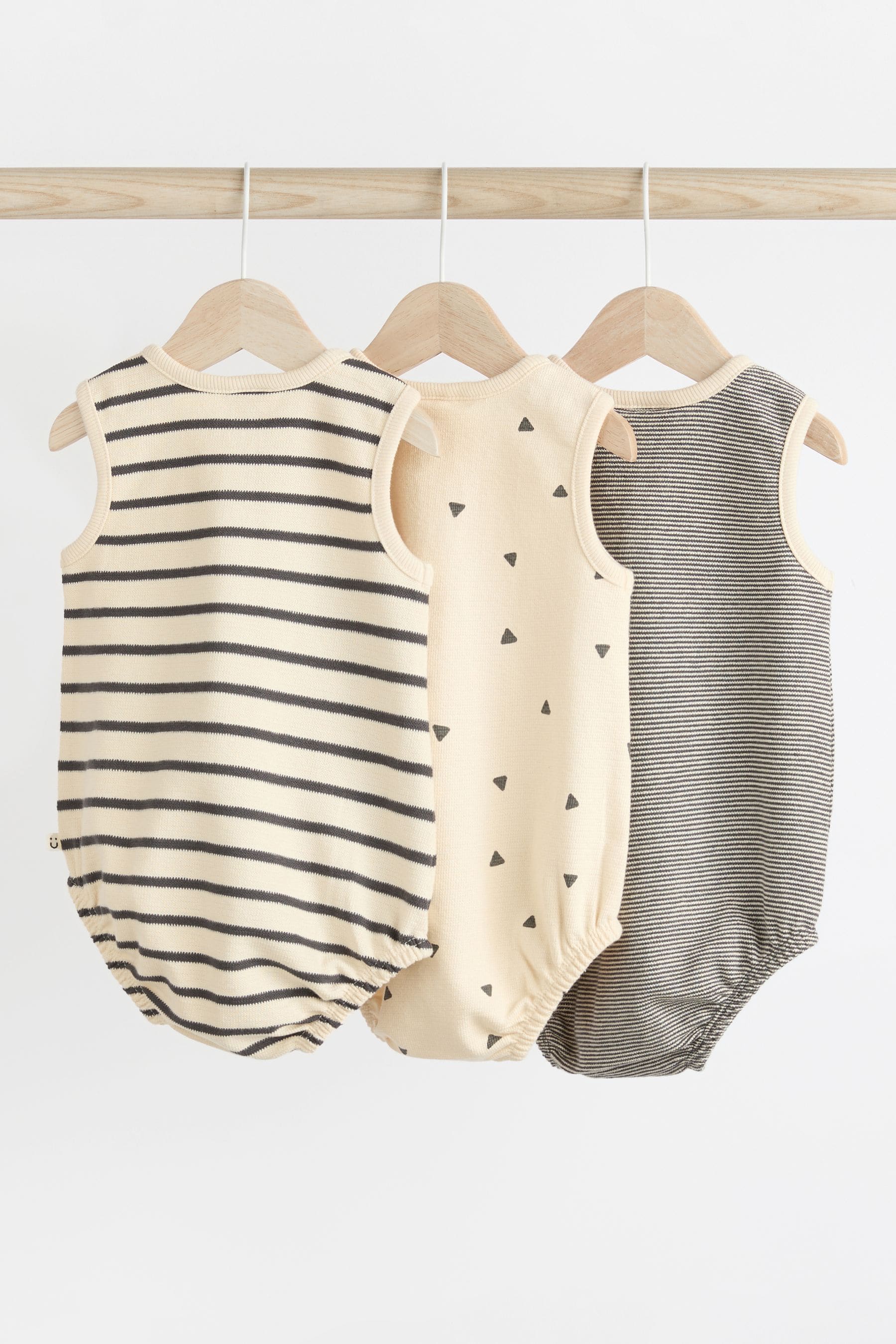 Monochrome Stripe Baby Jersey Bloomer Romper 3 Pack (0mths-3yrs)