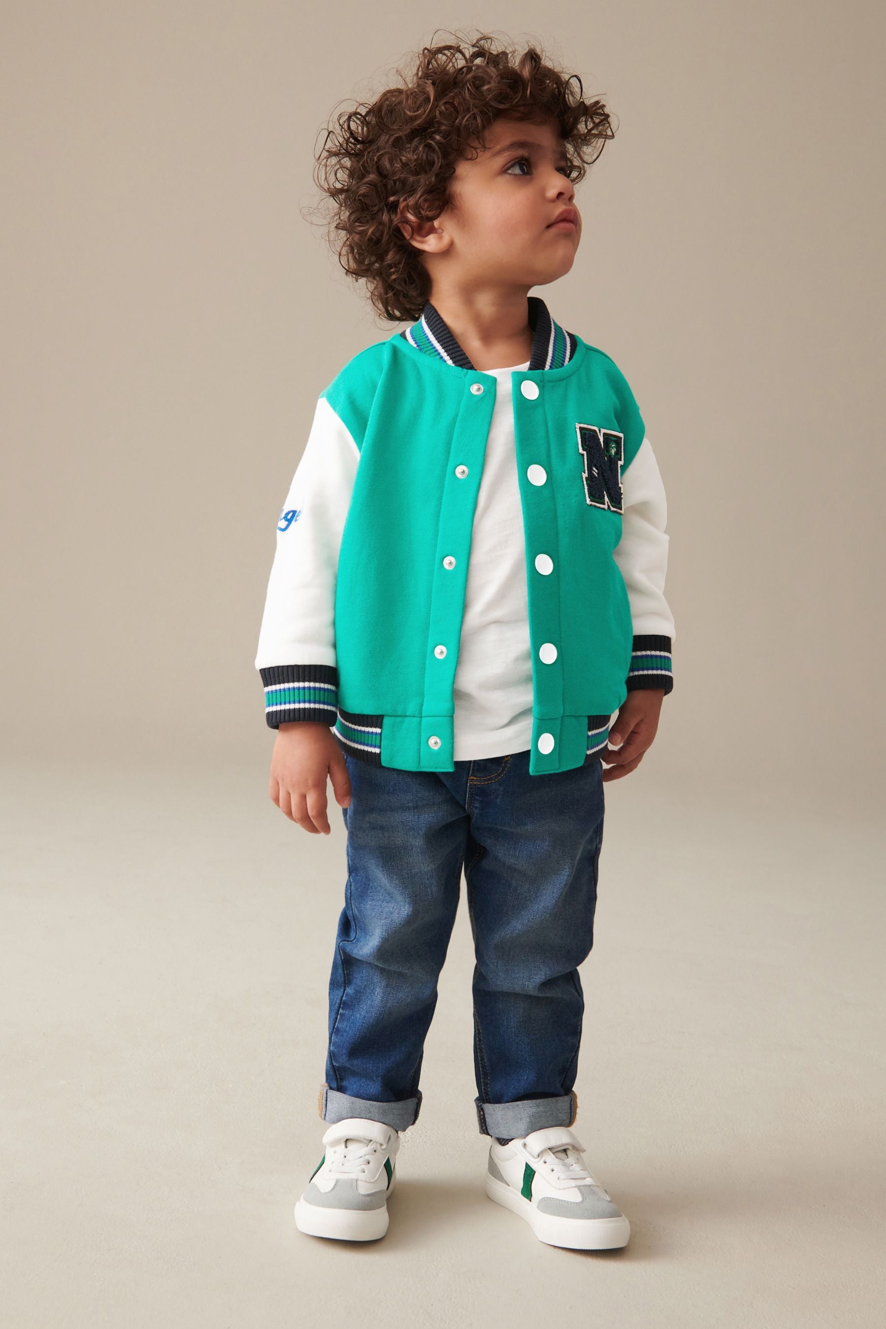 Green Letterman Jacket (3mths-7yrs)