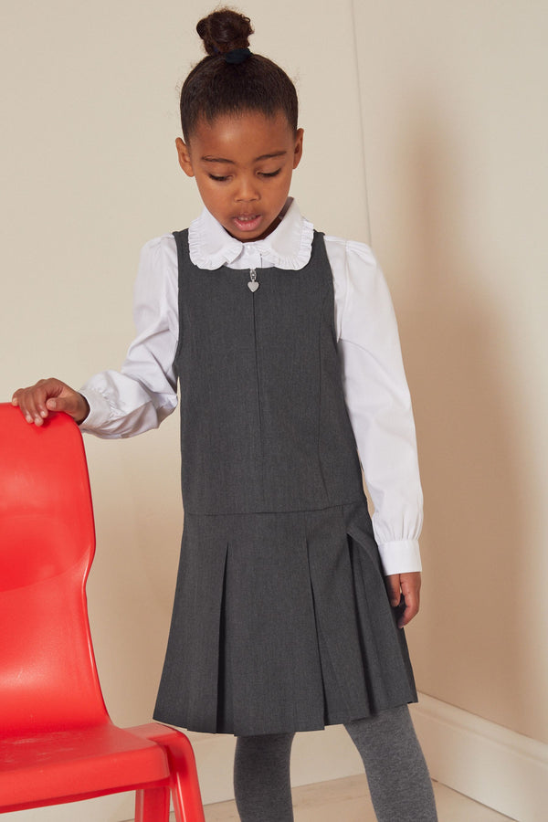 Grey Regular Fit Zip Front School Pinafore (3-14yrs)