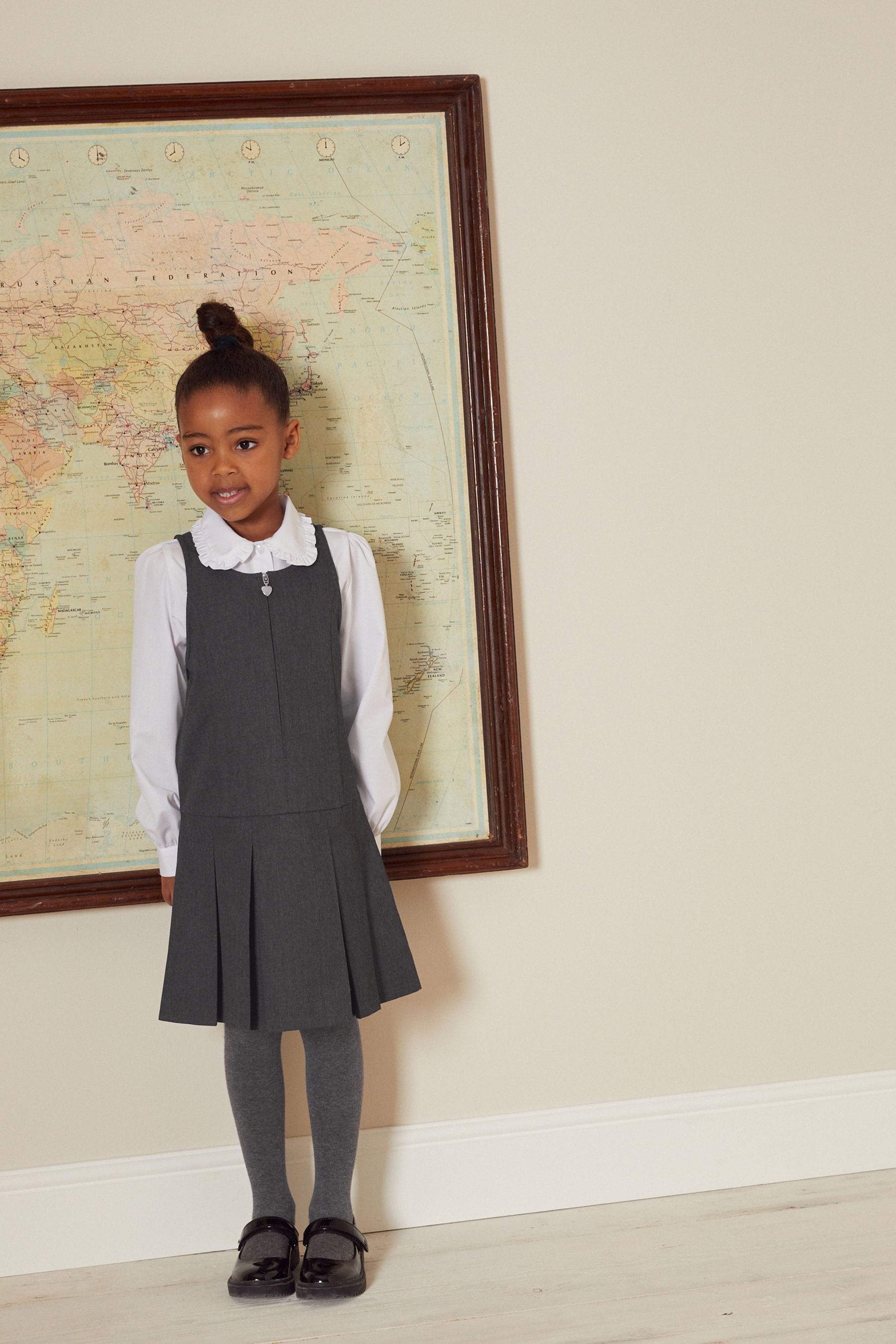 Grey Regular Fit Zip Front School Pinafore (3-14yrs)