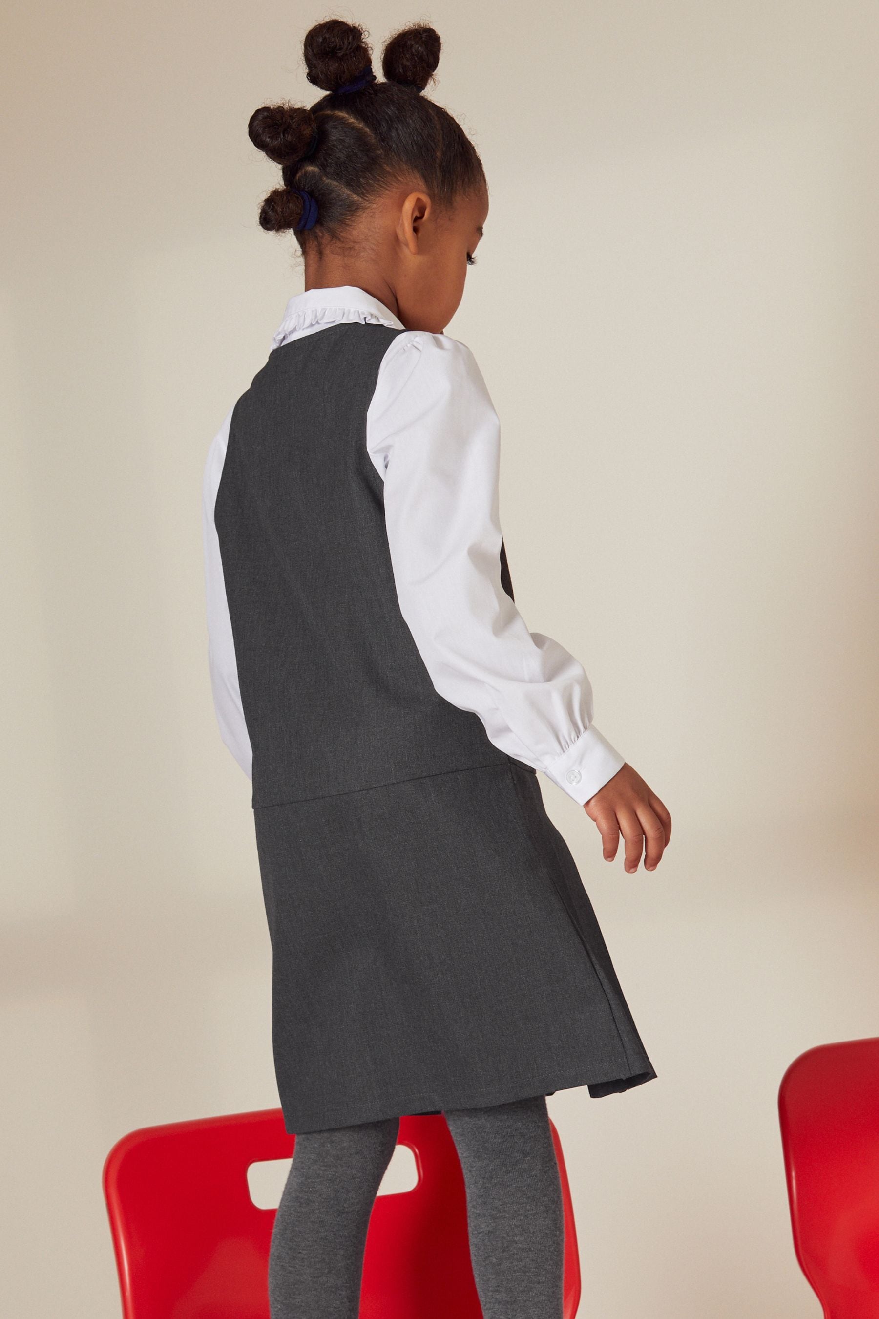 Grey Regular Fit Zip Front School Pinafore (3-14yrs)