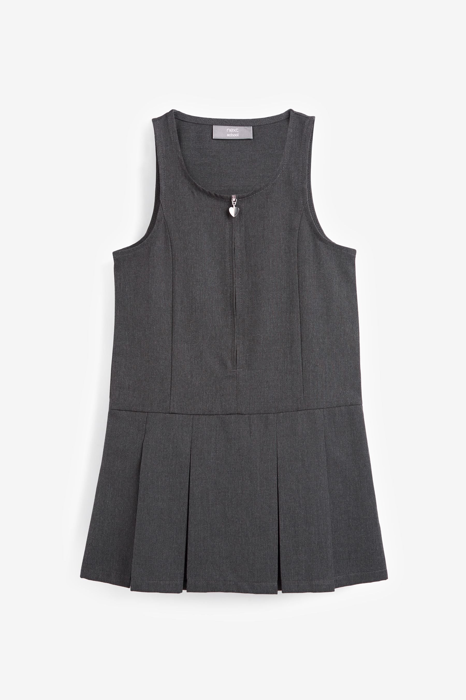 Grey Regular Fit Zip Front School Pinafore (3-14yrs)