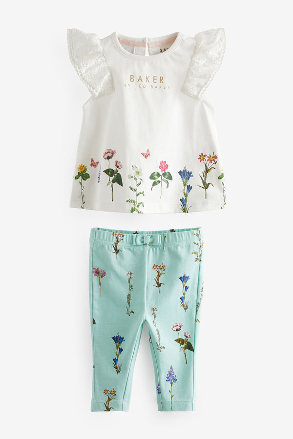 Baker by Ted Baker Broderie T-Shirt And Leggings Set