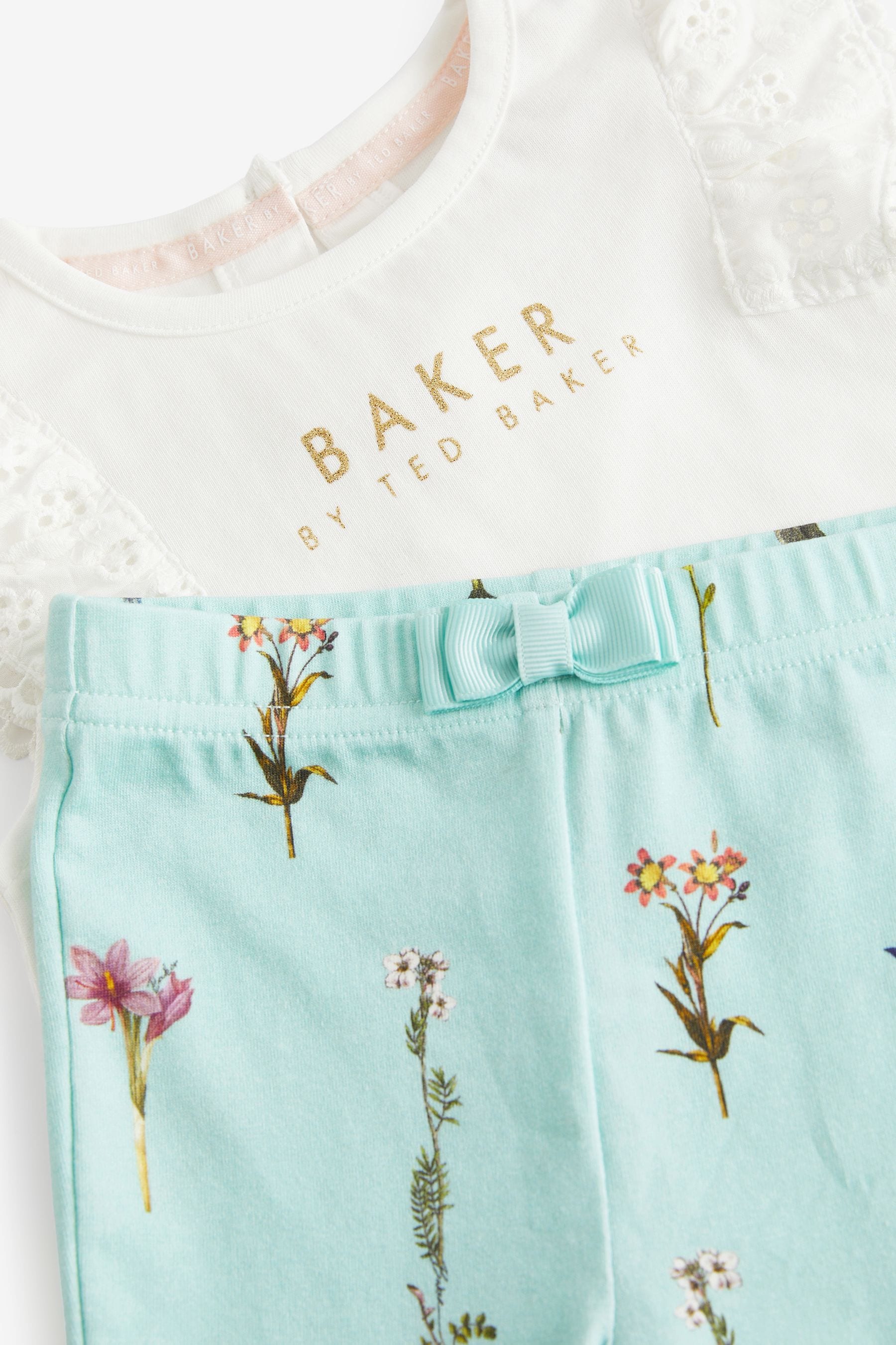 Baker by Ted Baker Broderie T-Shirt And Leggings Set