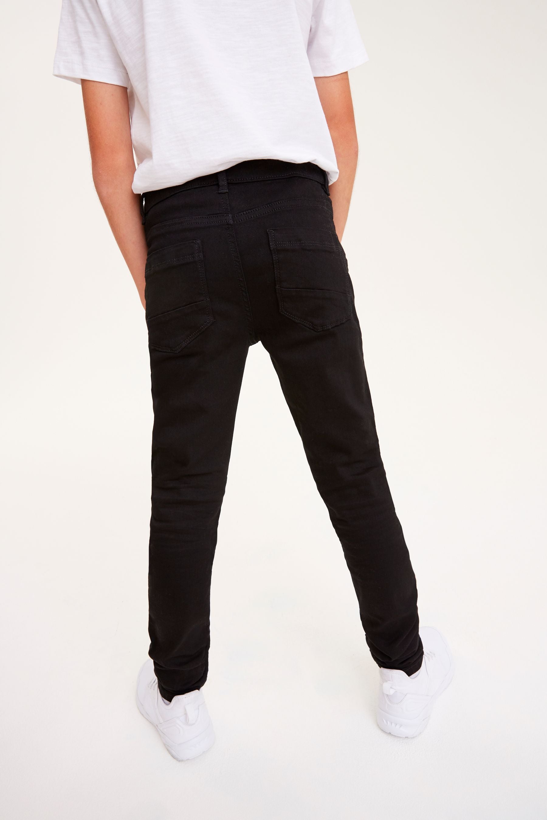 Black Denim Skinny Fit Mega Stretch Adjustable Waist Jeans (3-16yrs)