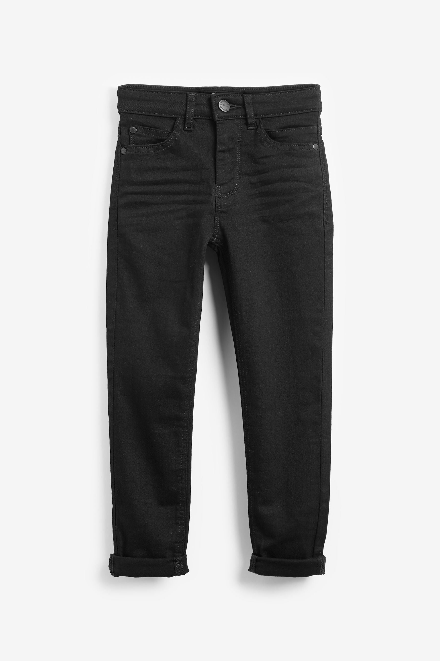 Black Denim Skinny Fit Mega Stretch Adjustable Waist Jeans (3-16yrs)