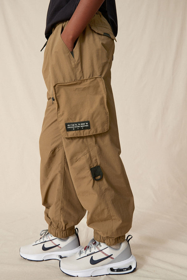 Tan Brown Lined Parachute Cargo Trousers (3-16yrs)