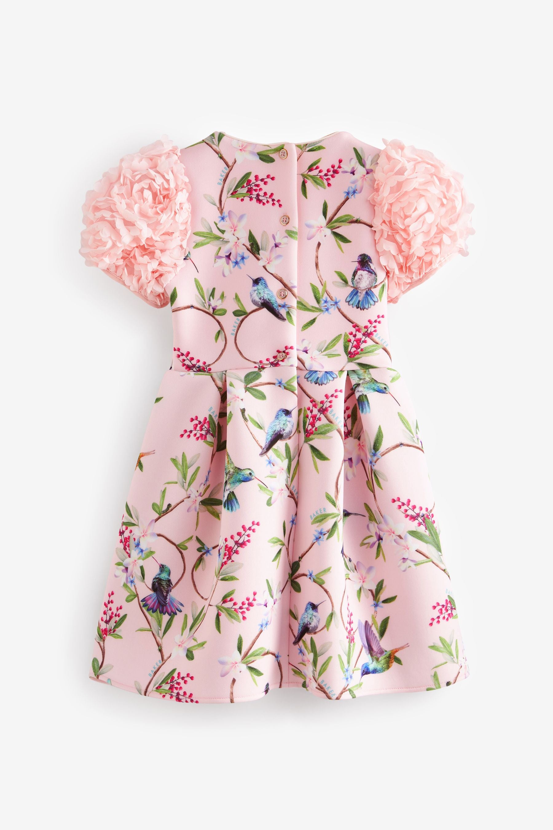 Baker by Ted Baker Floral Ruffle Sleeve Scuba Dress