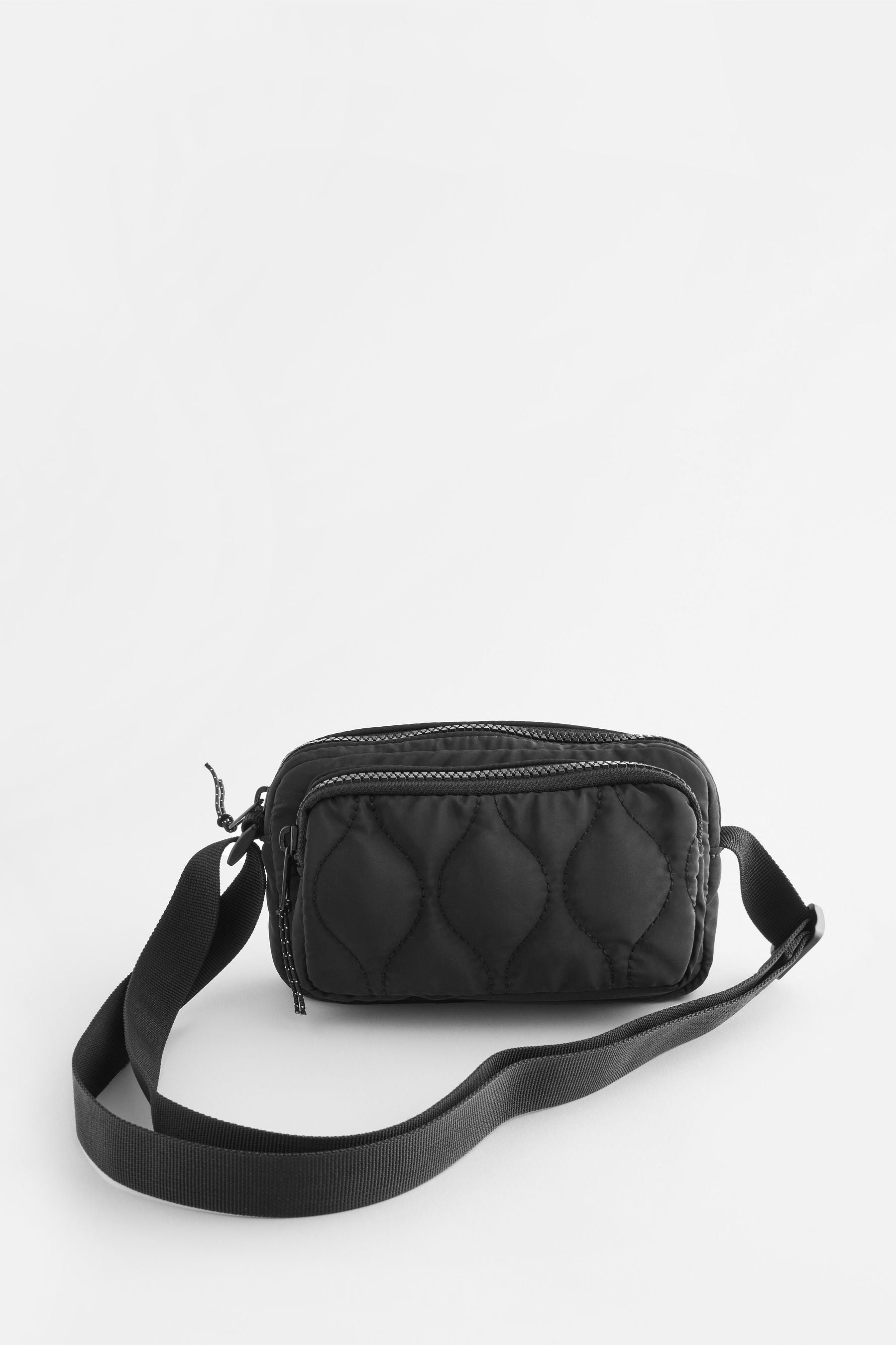 Black Quilted Cross-Body Bag