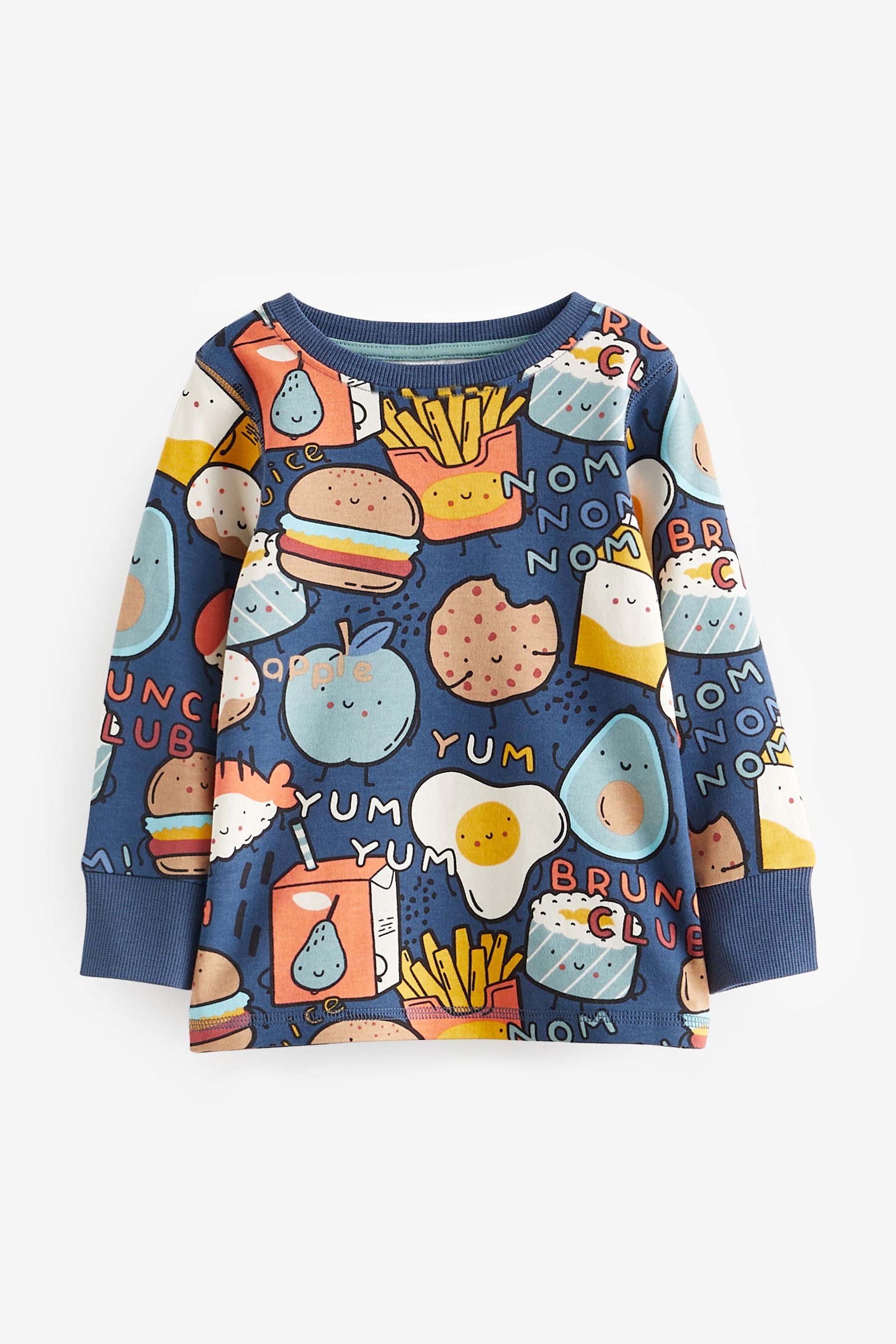 Blue/Green Food Snuggle Pyjamas 3 Pack (9mths-8yrs)