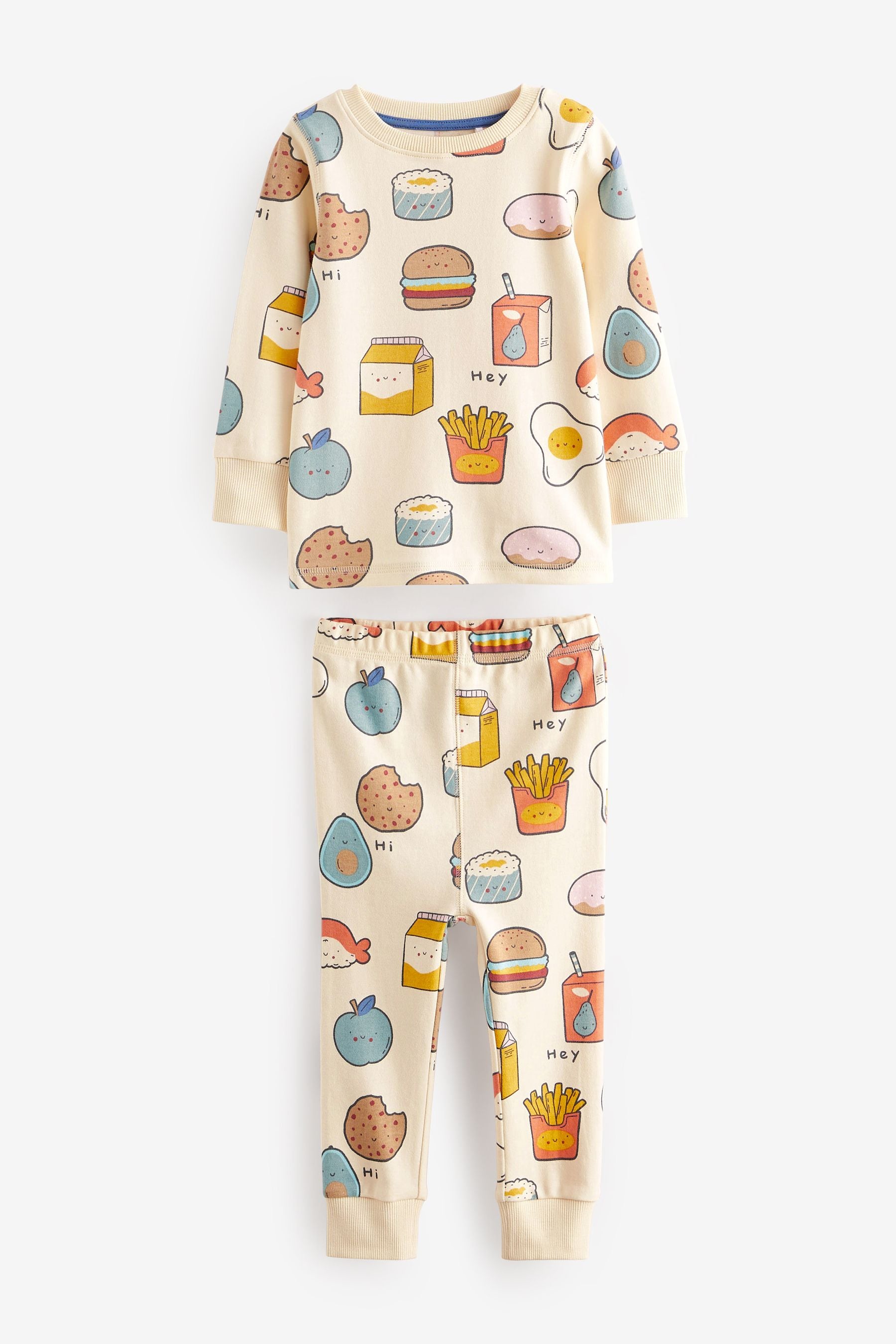 Blue/Green Food Snuggle Pyjamas 3 Pack (9mths-8yrs)