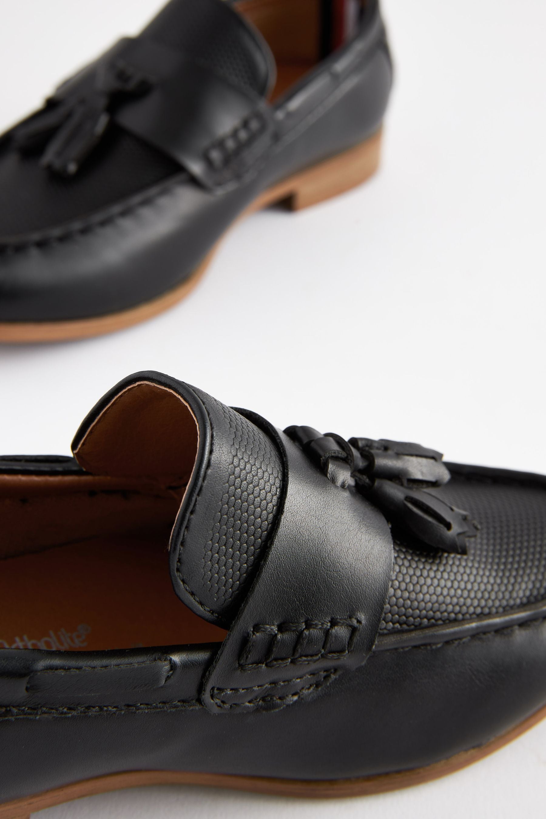 Black Tassel Standard Fit (F) Smart Tassel Detail Loafers