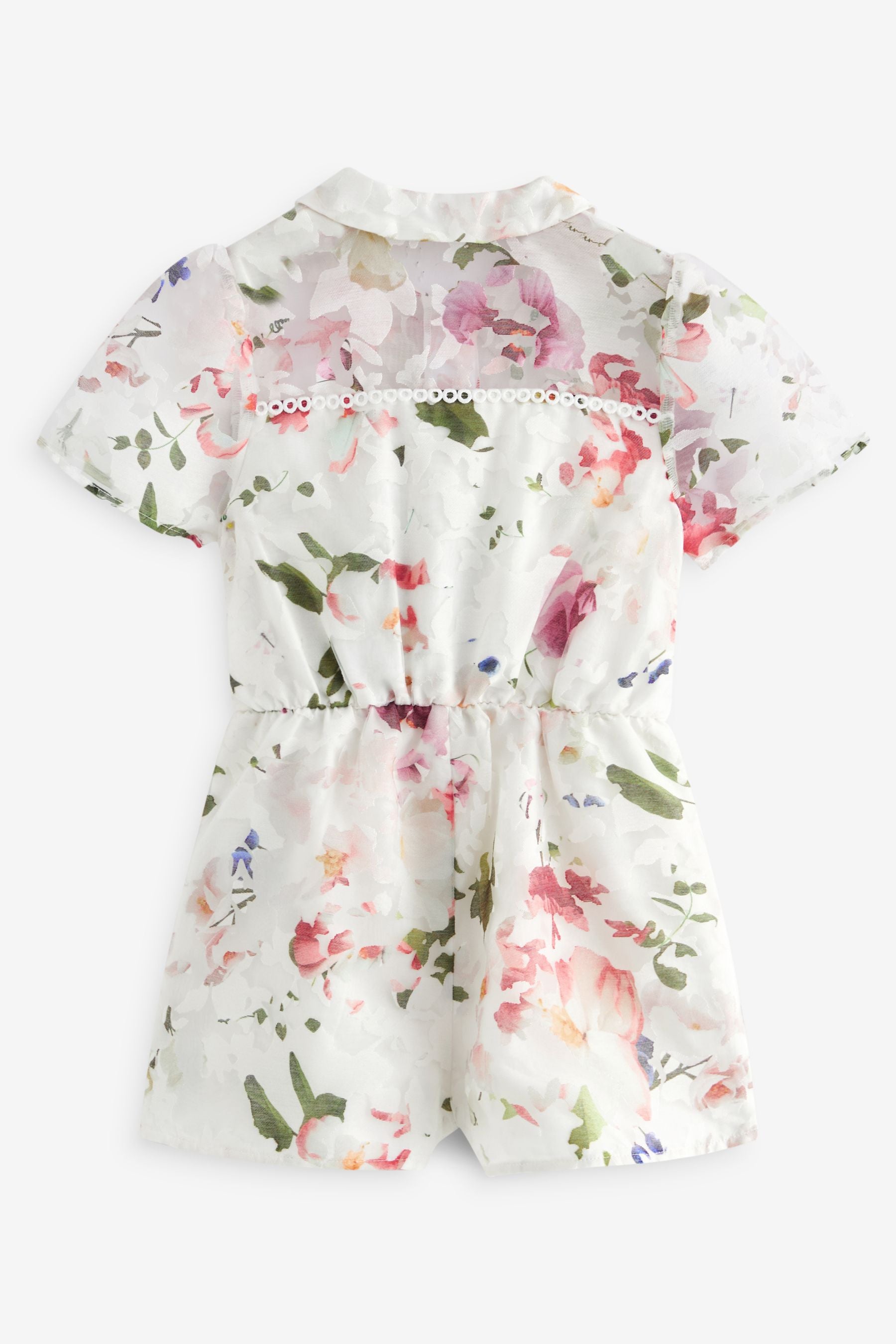 Baker by Ted Baker Floral Burnout White Playsuit