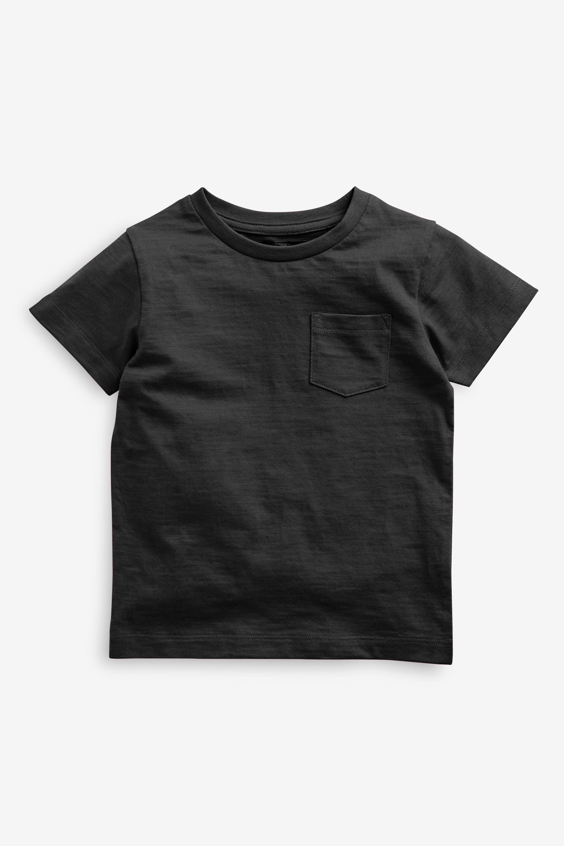 Black 100% Cotton Short Sleeve Plain T-Shirt (3mths-7yrs)