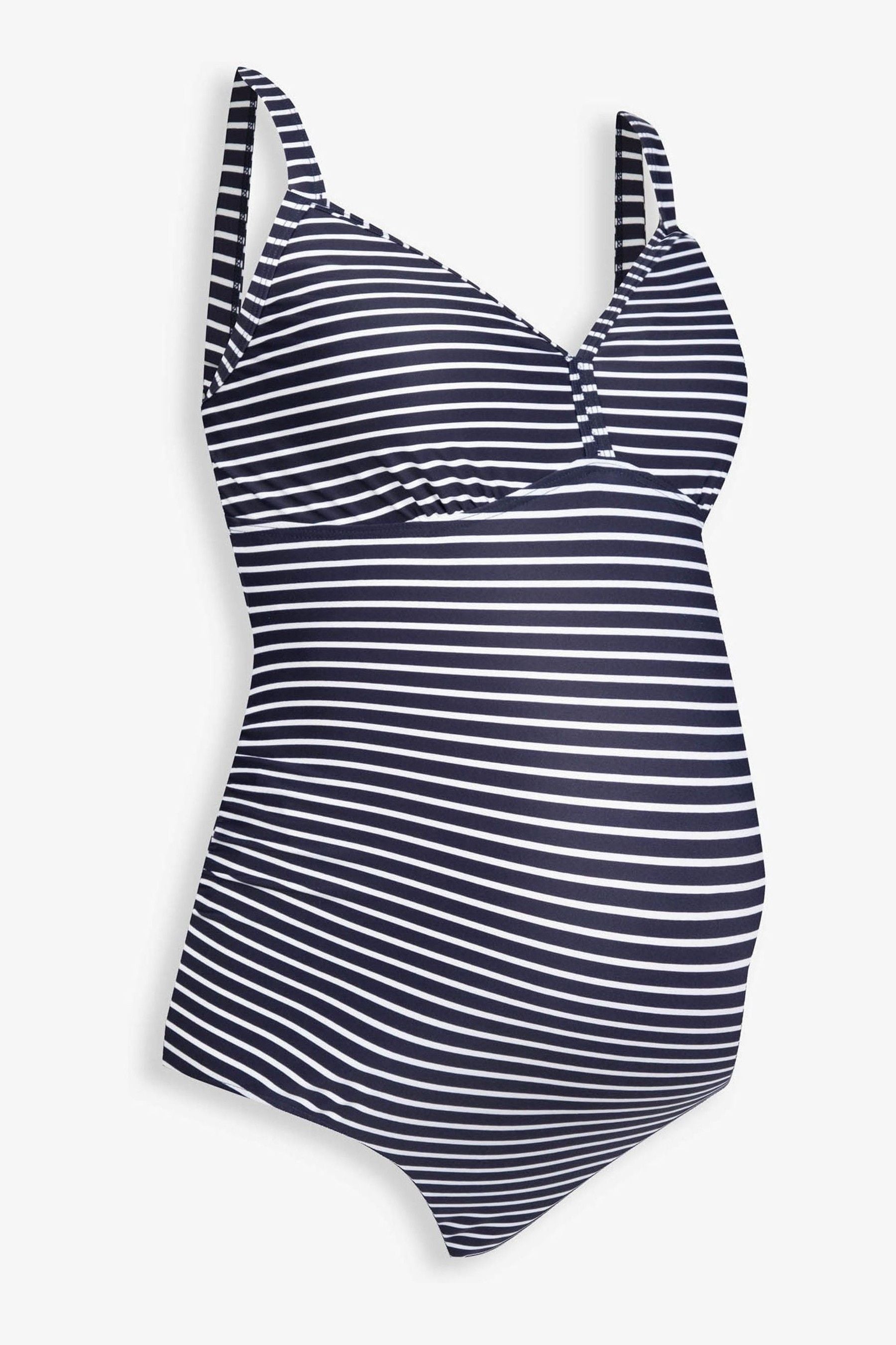 Navy Blue & White Stripe JoJo Maman Bébé Maternity Swimsuit