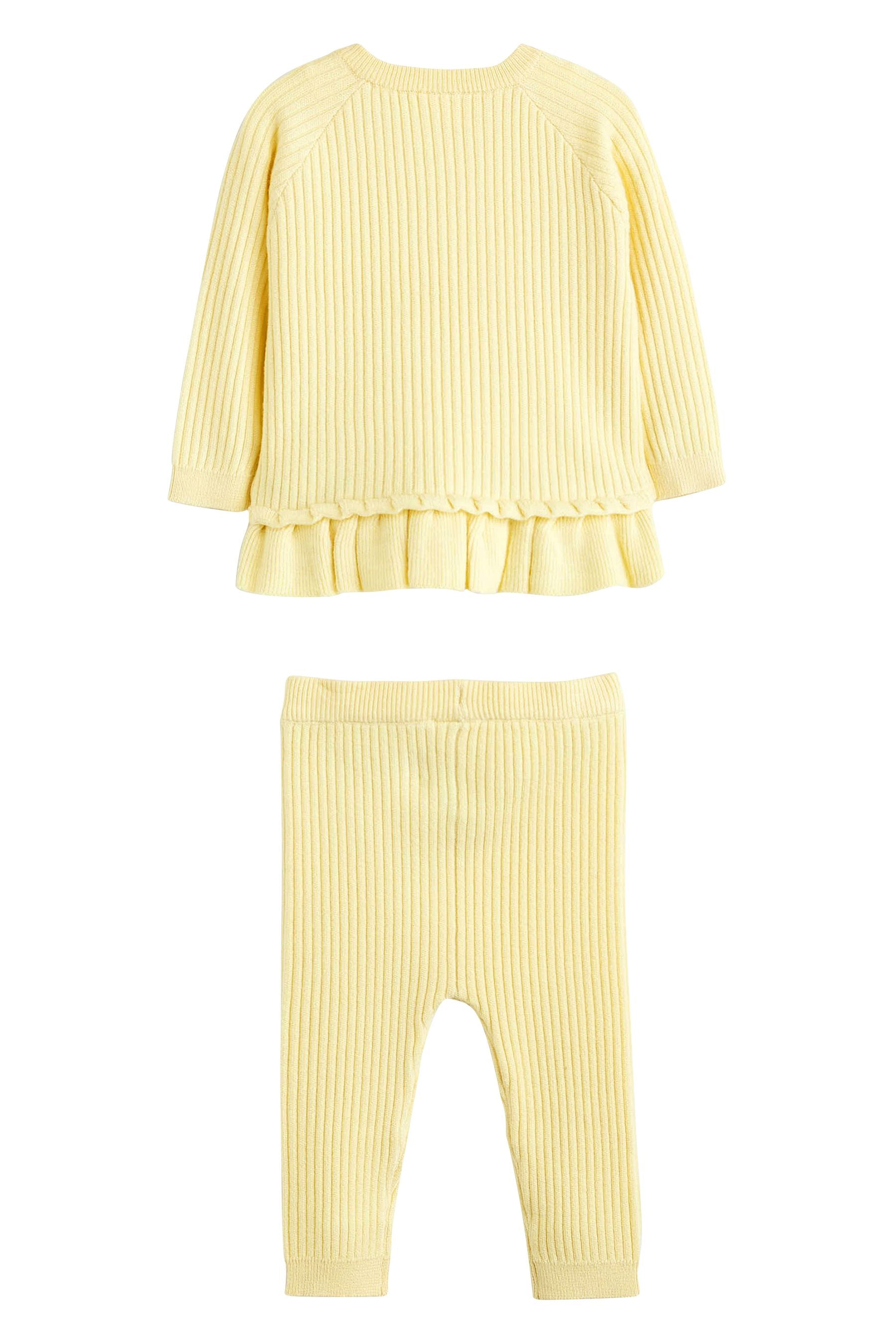 Buttermilk Yellow Knitted Baby 2 Piece Set (0mths-2yrs)