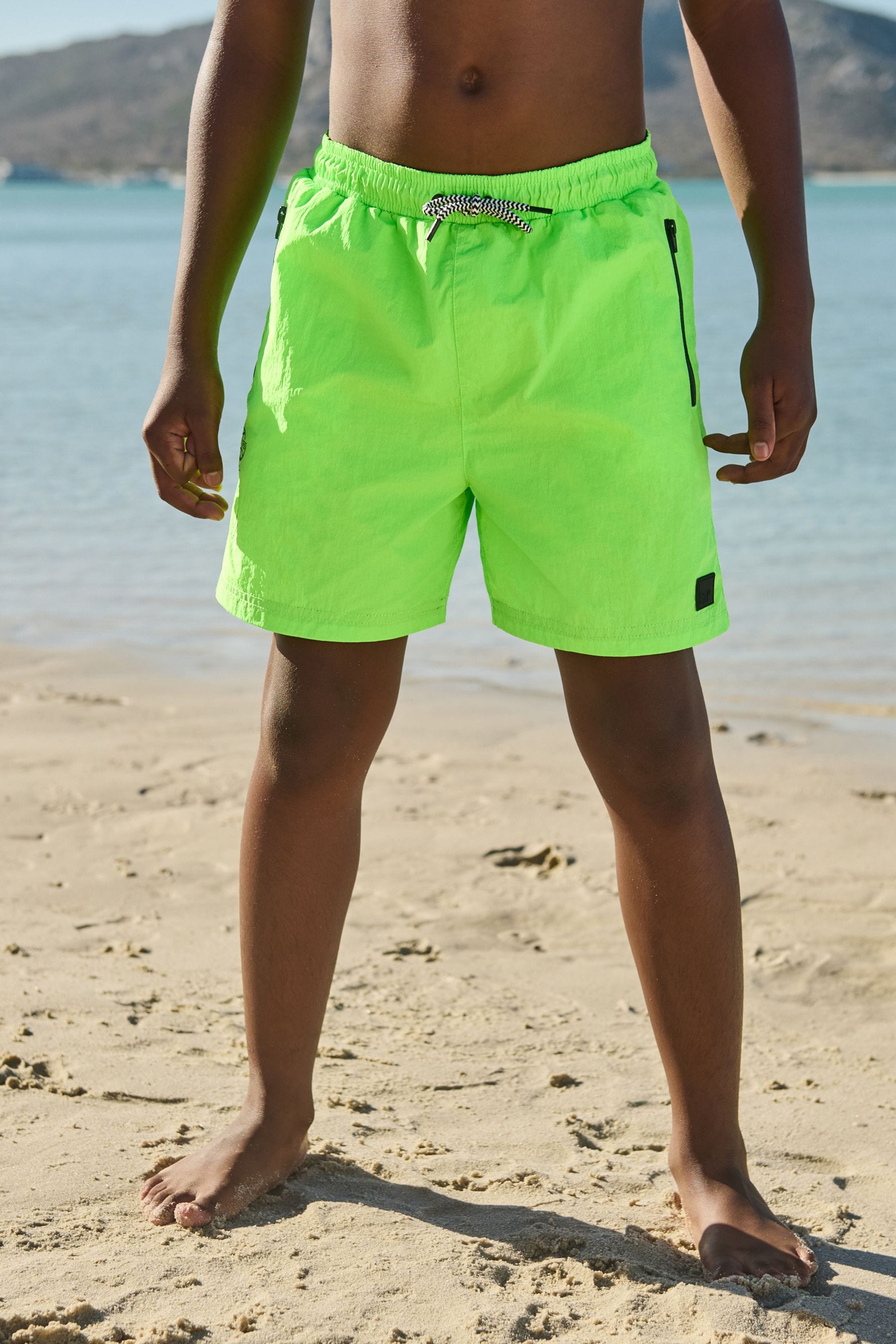 Green Textured Swim Shorts (3-16yrs)