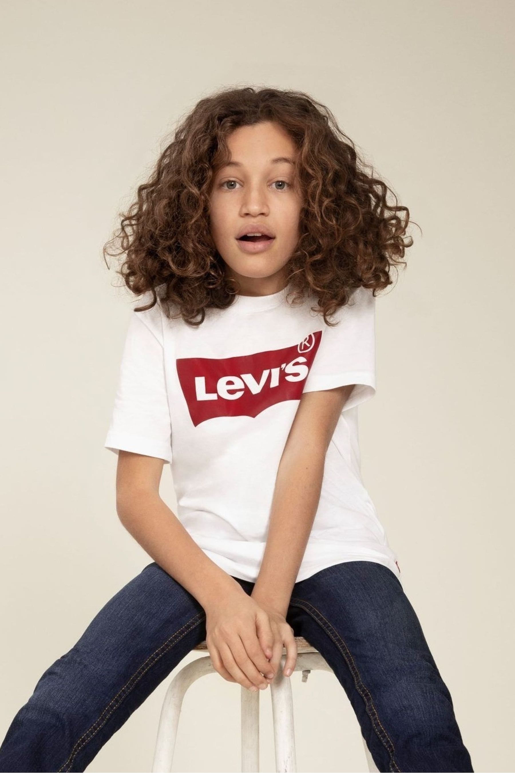 Levi's® White Batwing Kids 100% Cotton T-Shirt