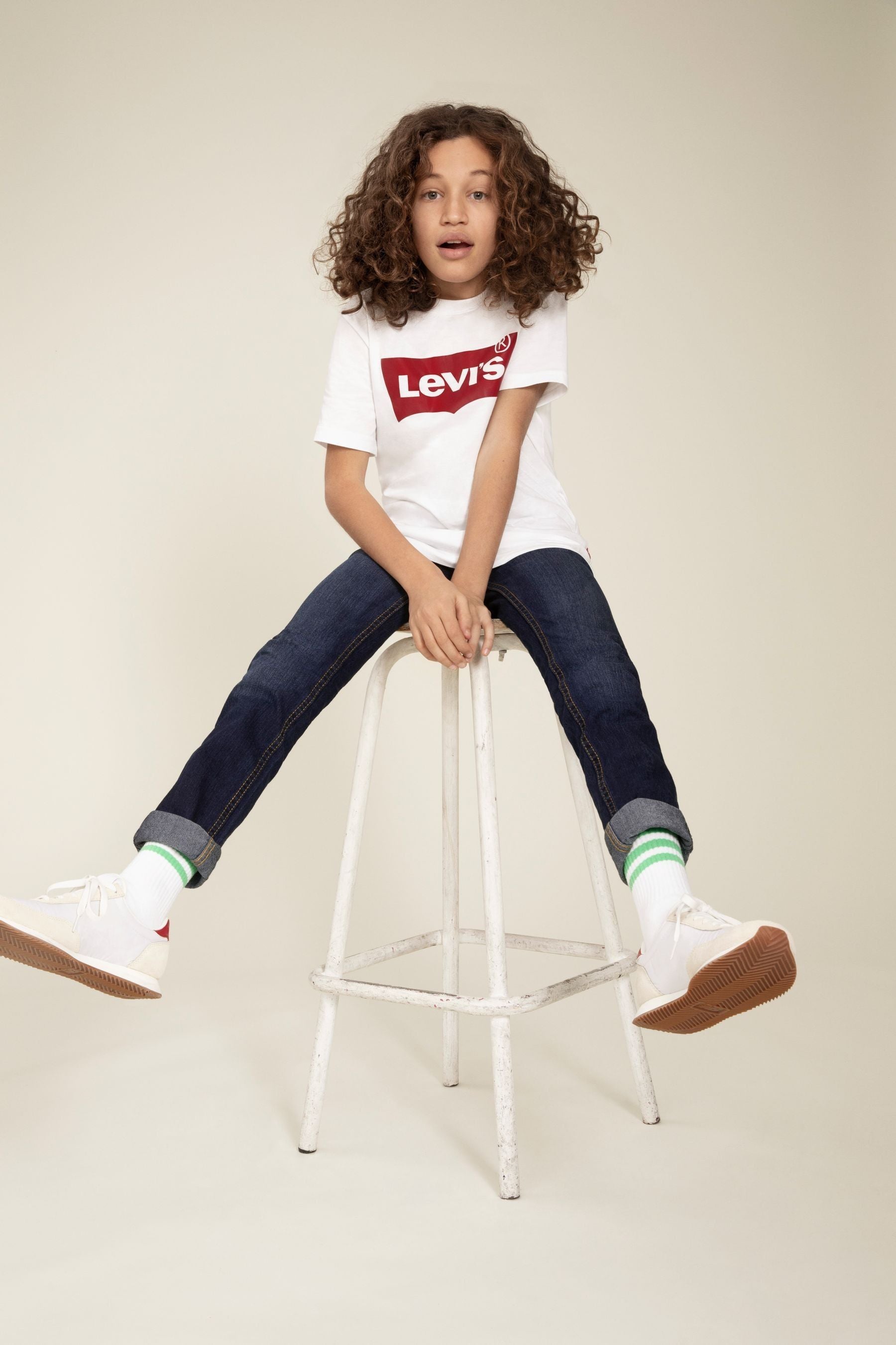 Levi's® White Batwing Kids 100% Cotton T-Shirt