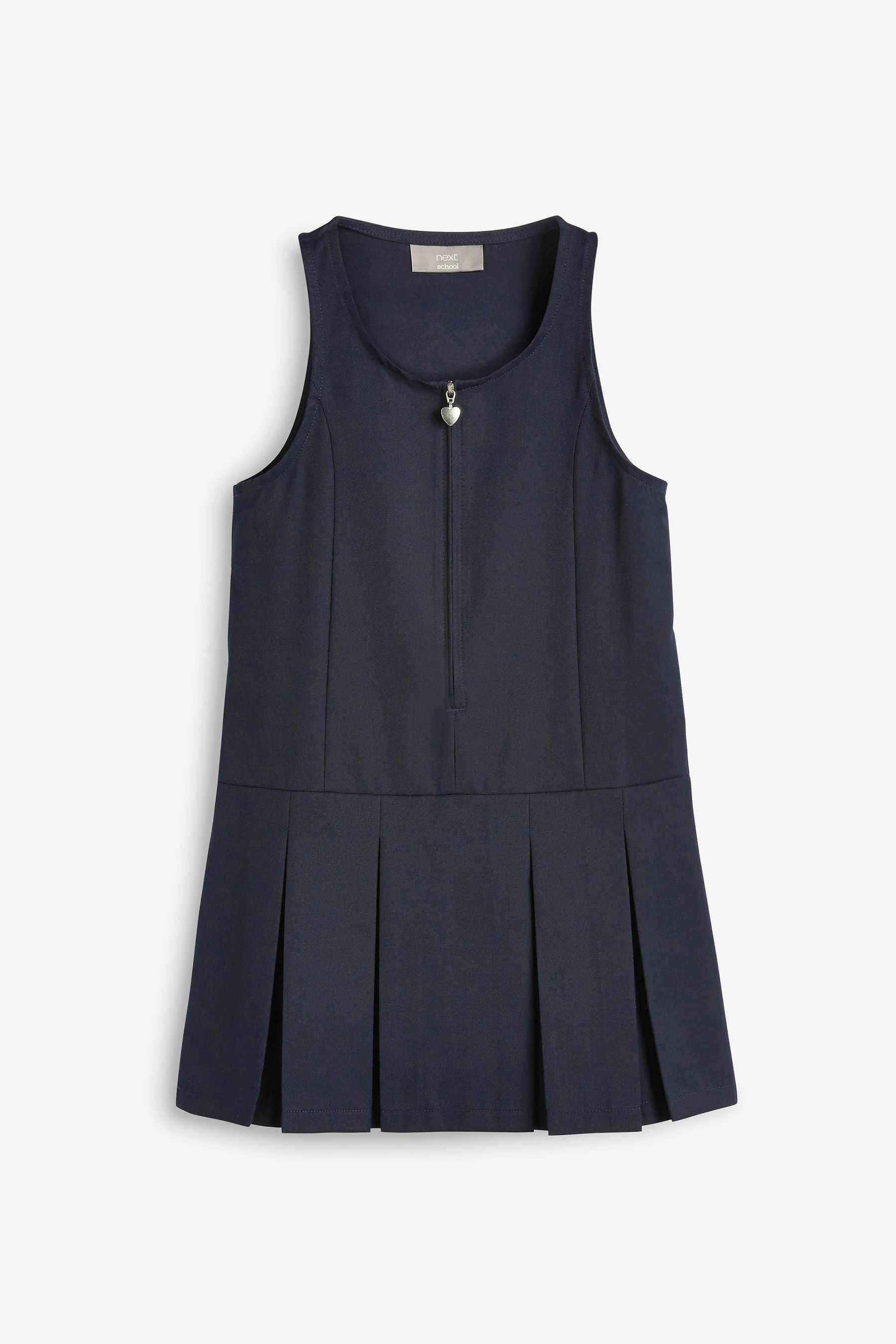 Navy Blue Regular Fit Zip Front School Pinafore (3-14yrs)