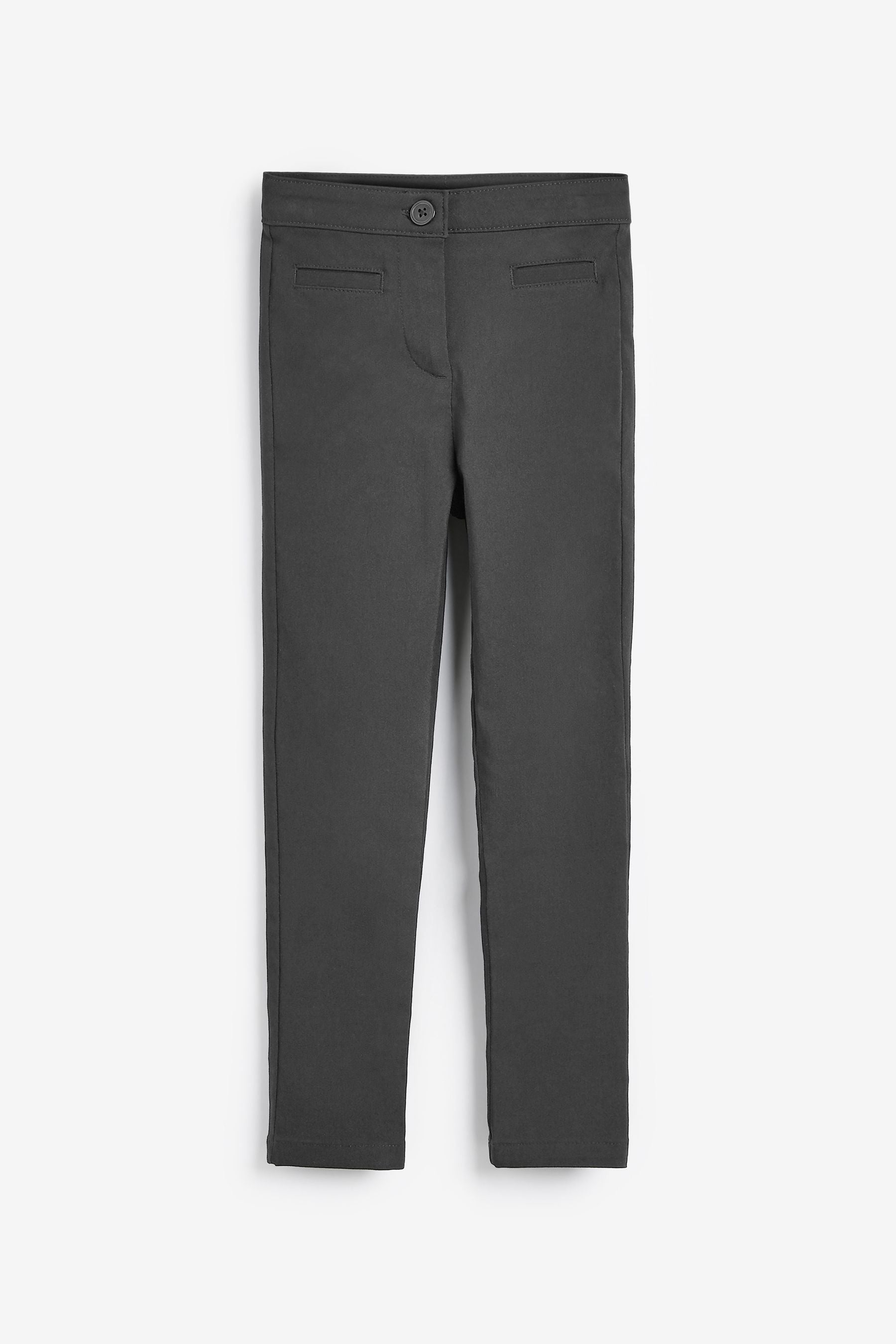 Charcoal Grey Regular Waist School Skinny Stretch Trousers (3-18yrs)