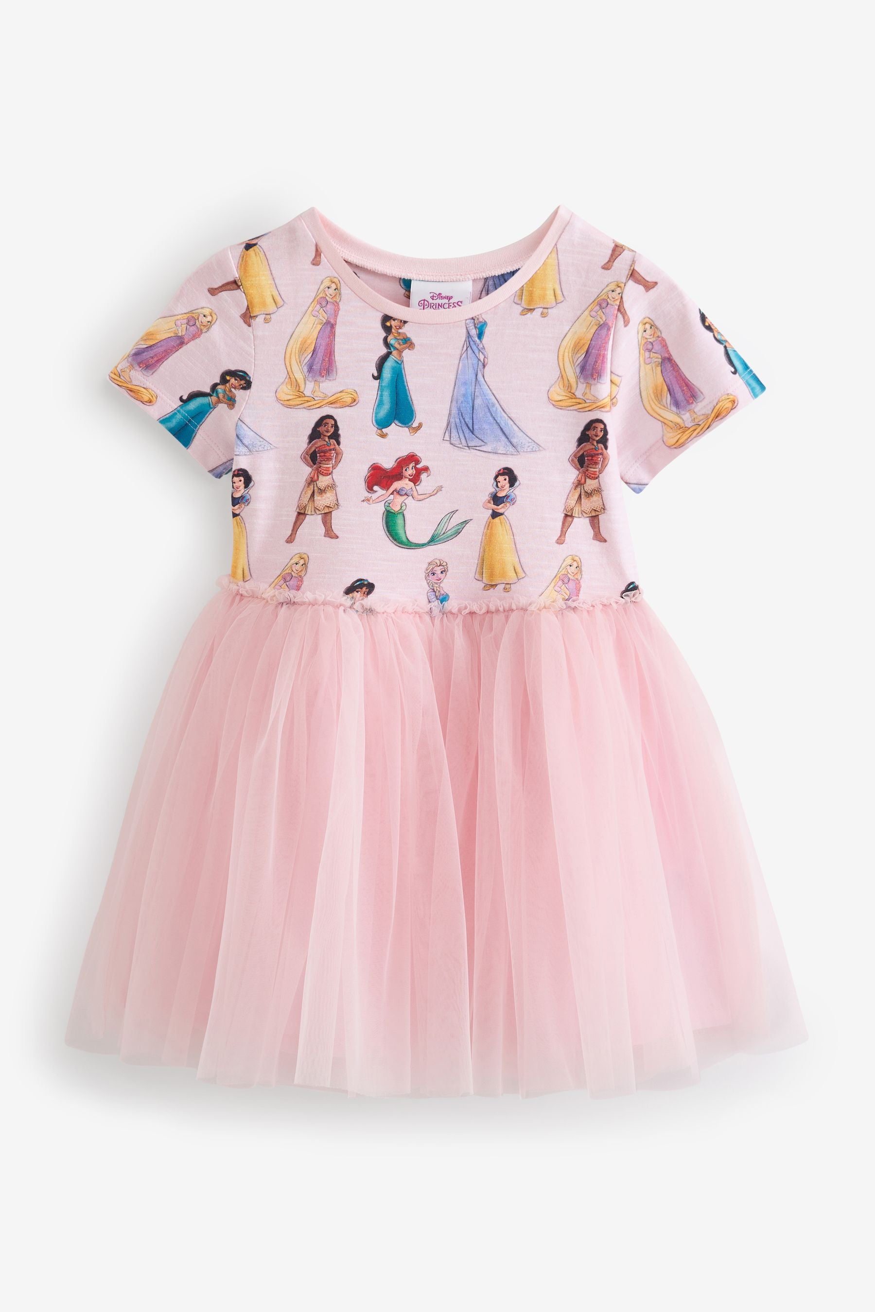 Pink Short Sleeve Disney Princess Twofer Dress (3mths-7yrs)