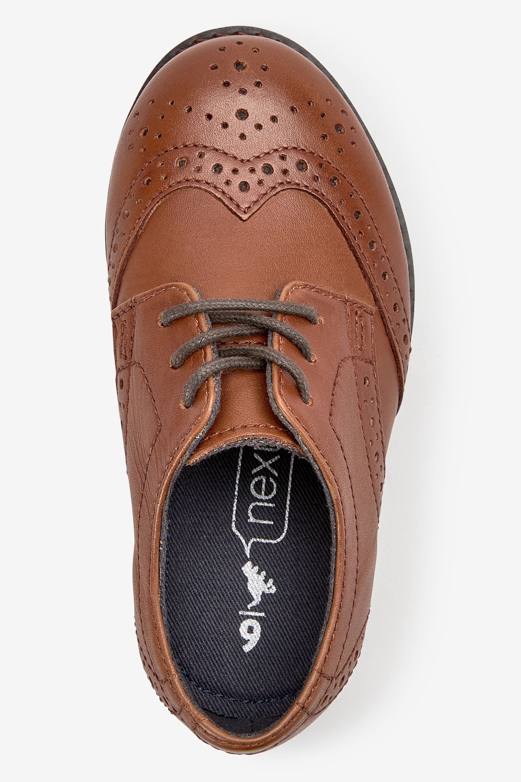 Tan Brown Standard Fit (F) Smart Leather Brogue Shoes