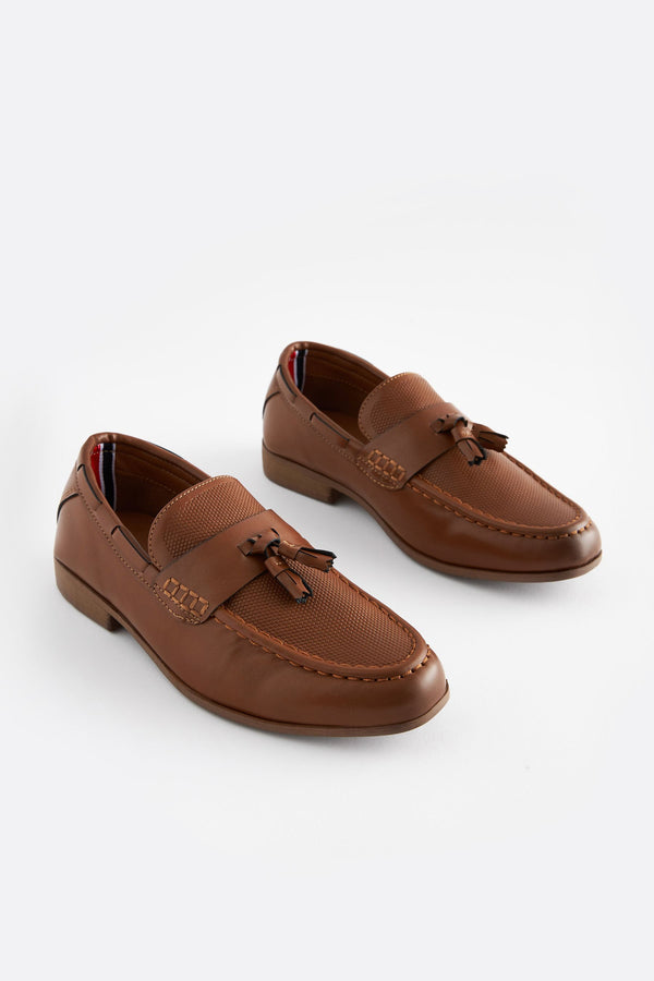 Tan Tassel Standard Fit (F) Smart Tassel Detail Loafers