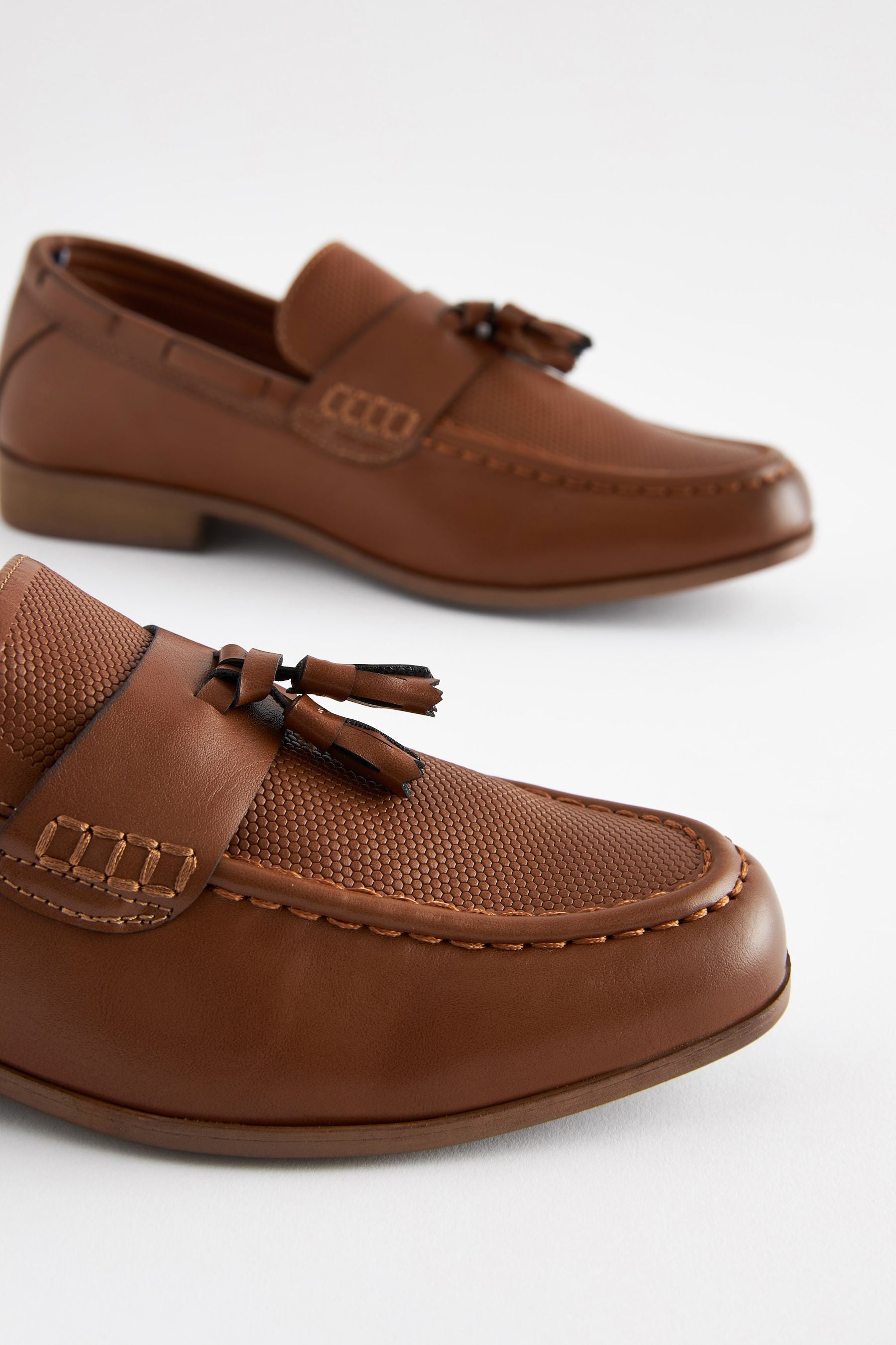 Tan Tassel Standard Fit (F) Smart Tassel Detail Loafers