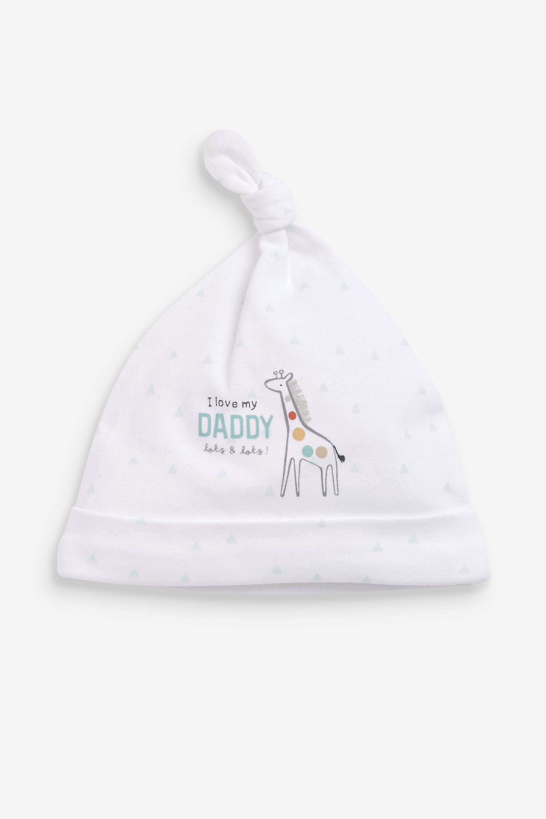 Daddy Giraffe Tie Top Baby Hats 2 Packs (0-6mths)