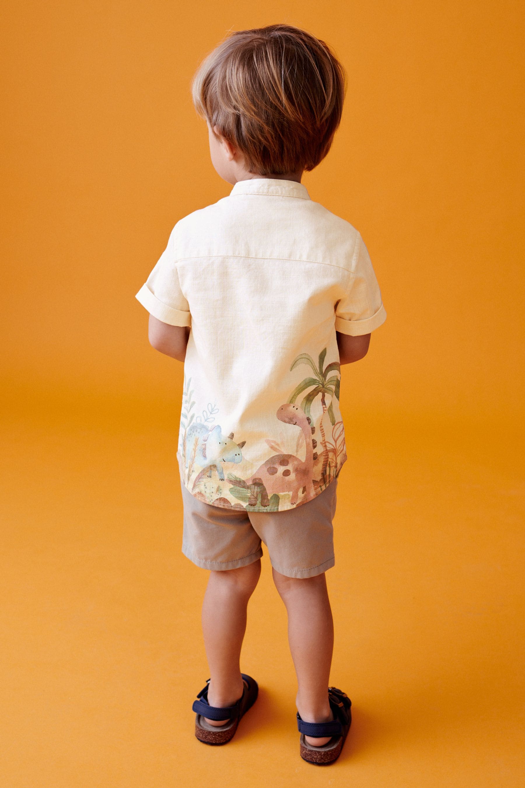 Neutral Short Sleeve Printed Shirt (3mths-7yrs)