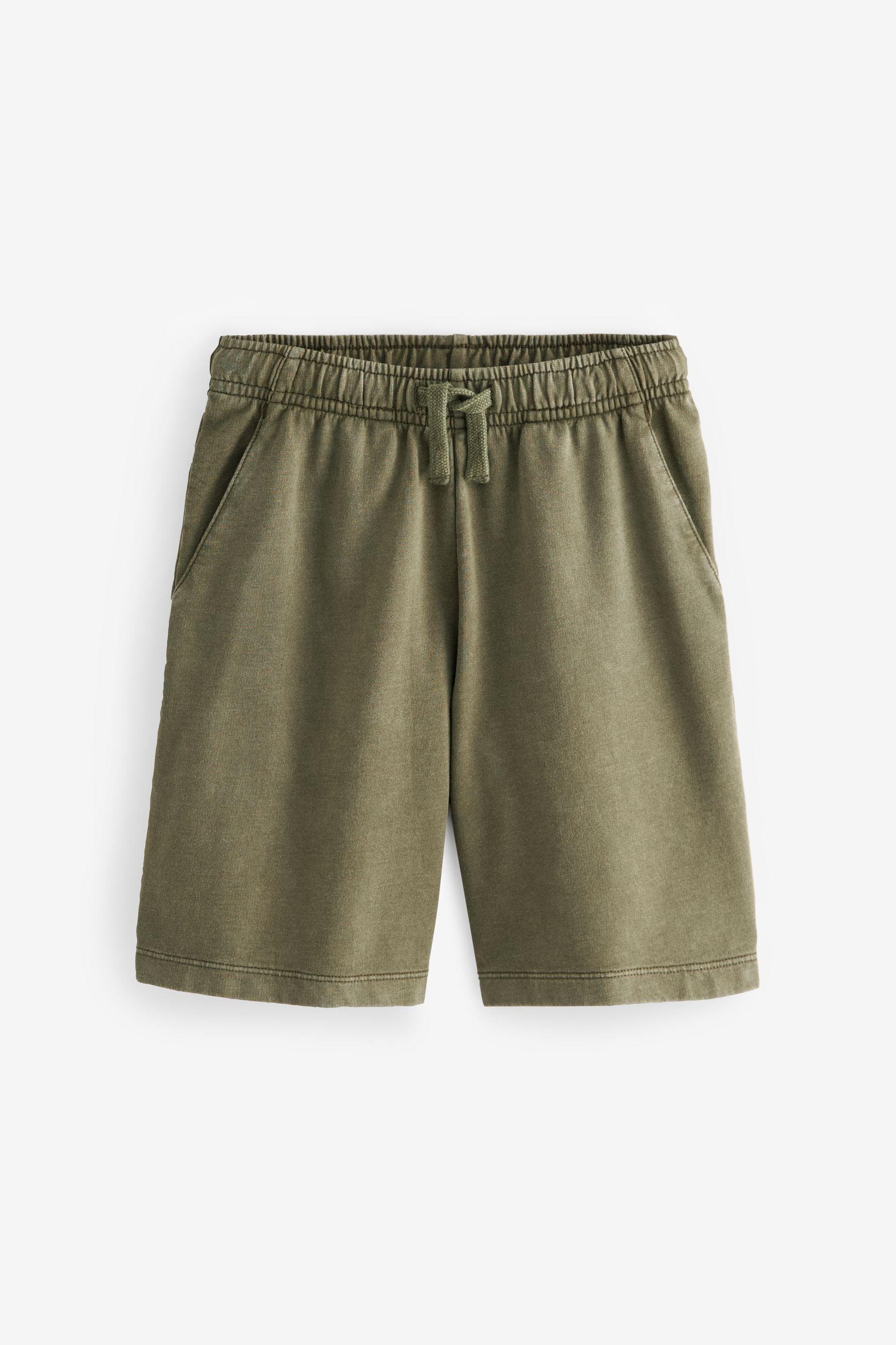 Khaki Green Relaxed Washed Jersey Shorts (3-16yrs)