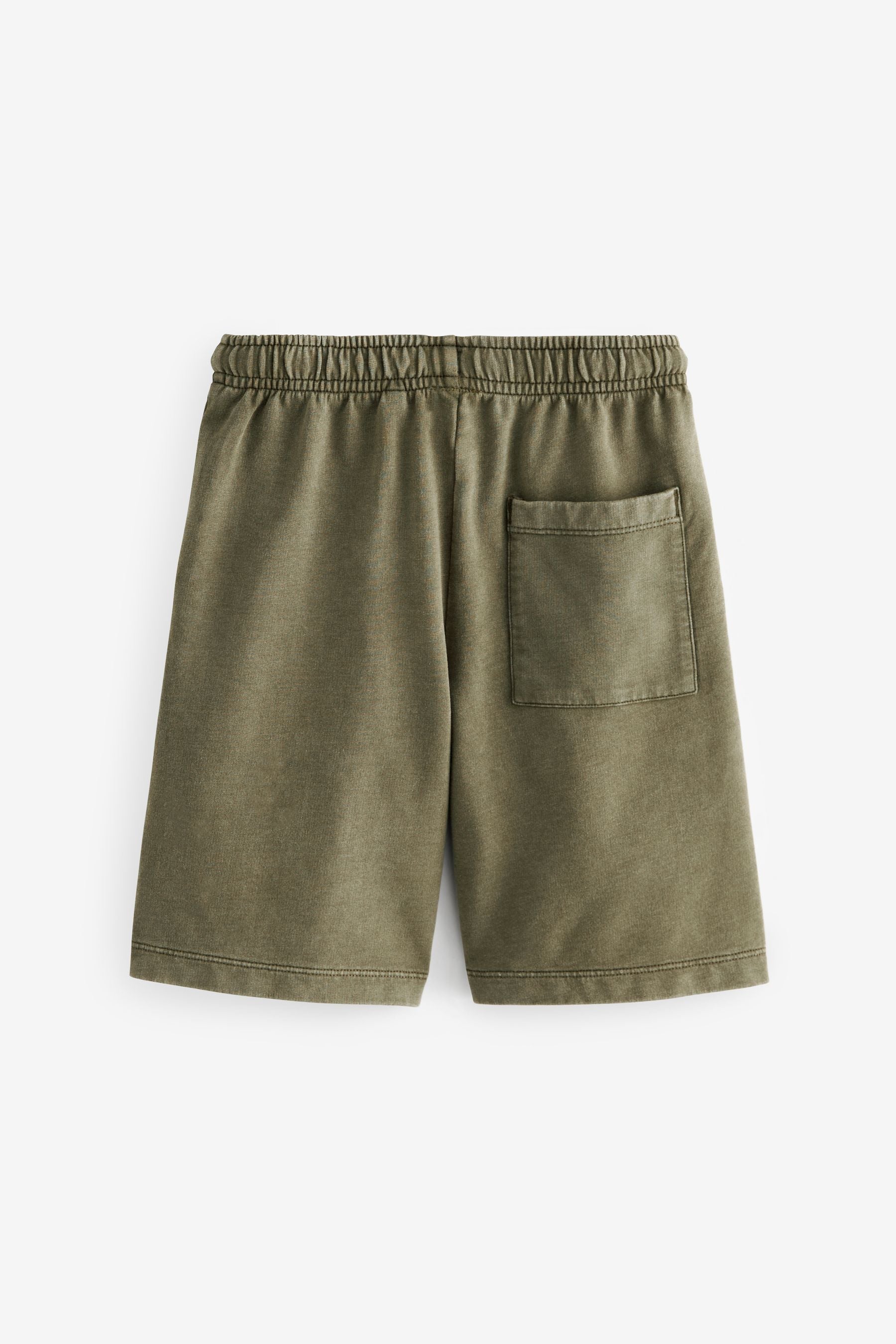 Khaki Green Relaxed Washed Jersey Shorts (3-16yrs)