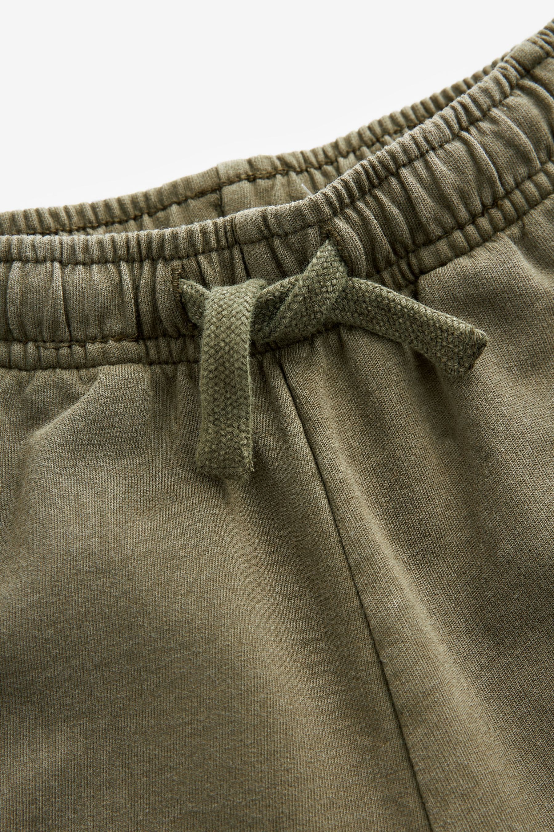 Khaki Green Relaxed Washed Jersey Shorts (3-16yrs)