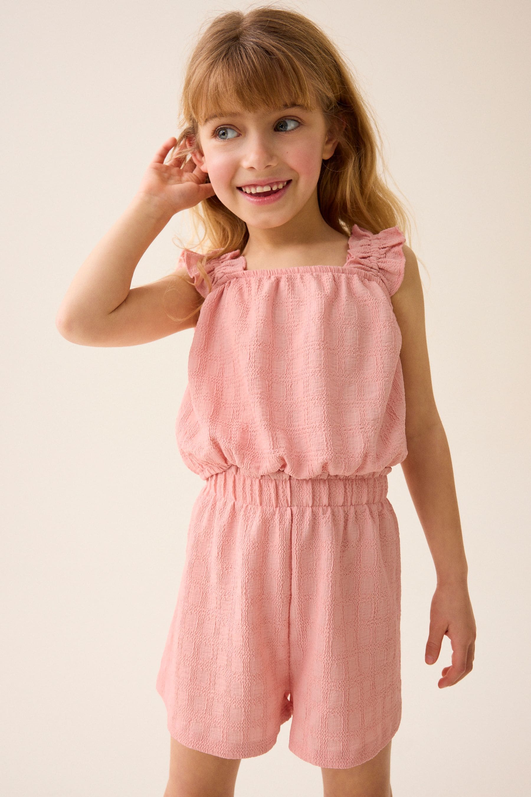 Pink Textured Vest and Short Set (3-16yrs)