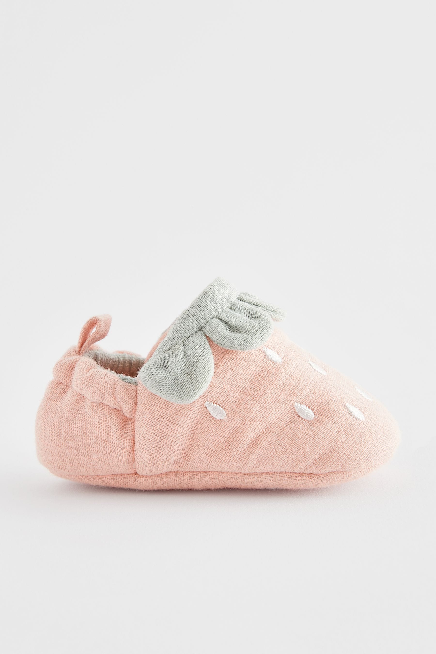 Pink Strawberry Character Slip-On Baby Shoes (0-24mths)