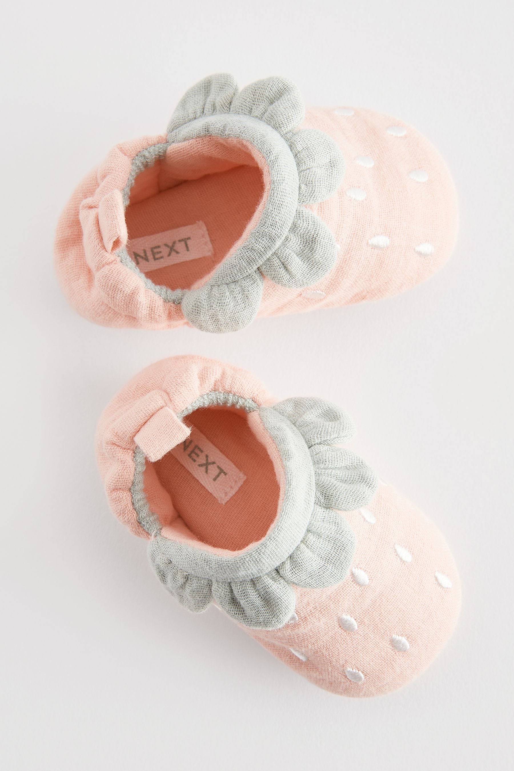 Pink Strawberry Character Slip-On Baby Shoes (0-24mths)