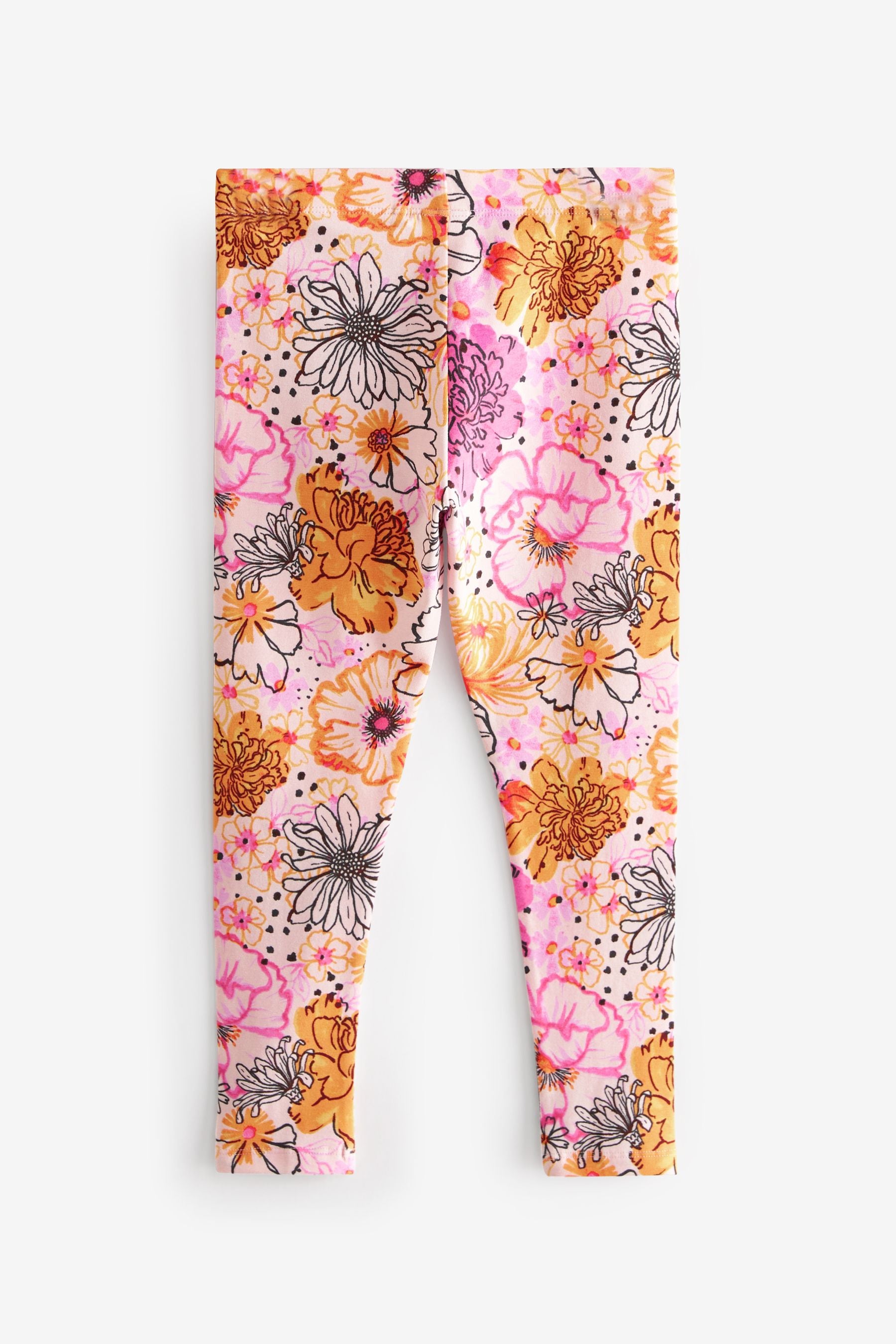 Pink Ditsy Floral Printed Leggings (3-16yrs)