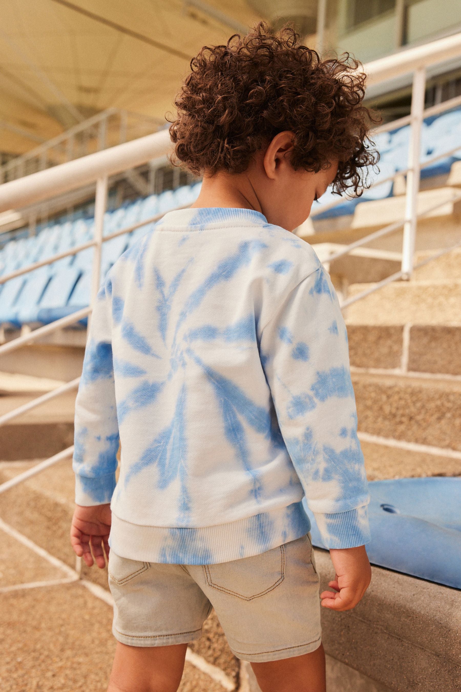 Blue Tie Dye All Over Print Sweatshirt (3mths-7yrs)