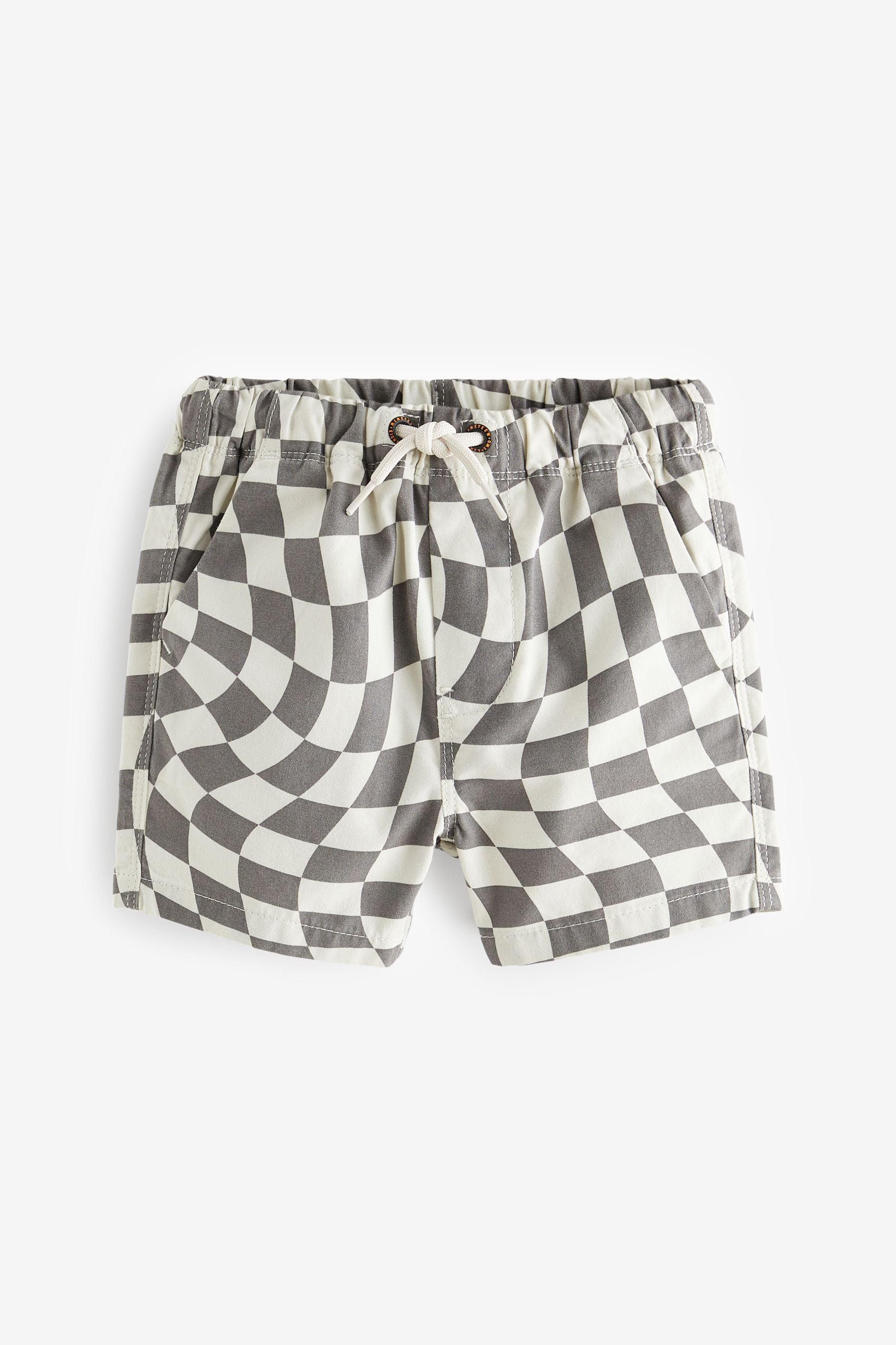 Monochrome Checkerboard Pull-On Shorts (3mths-7yrs)