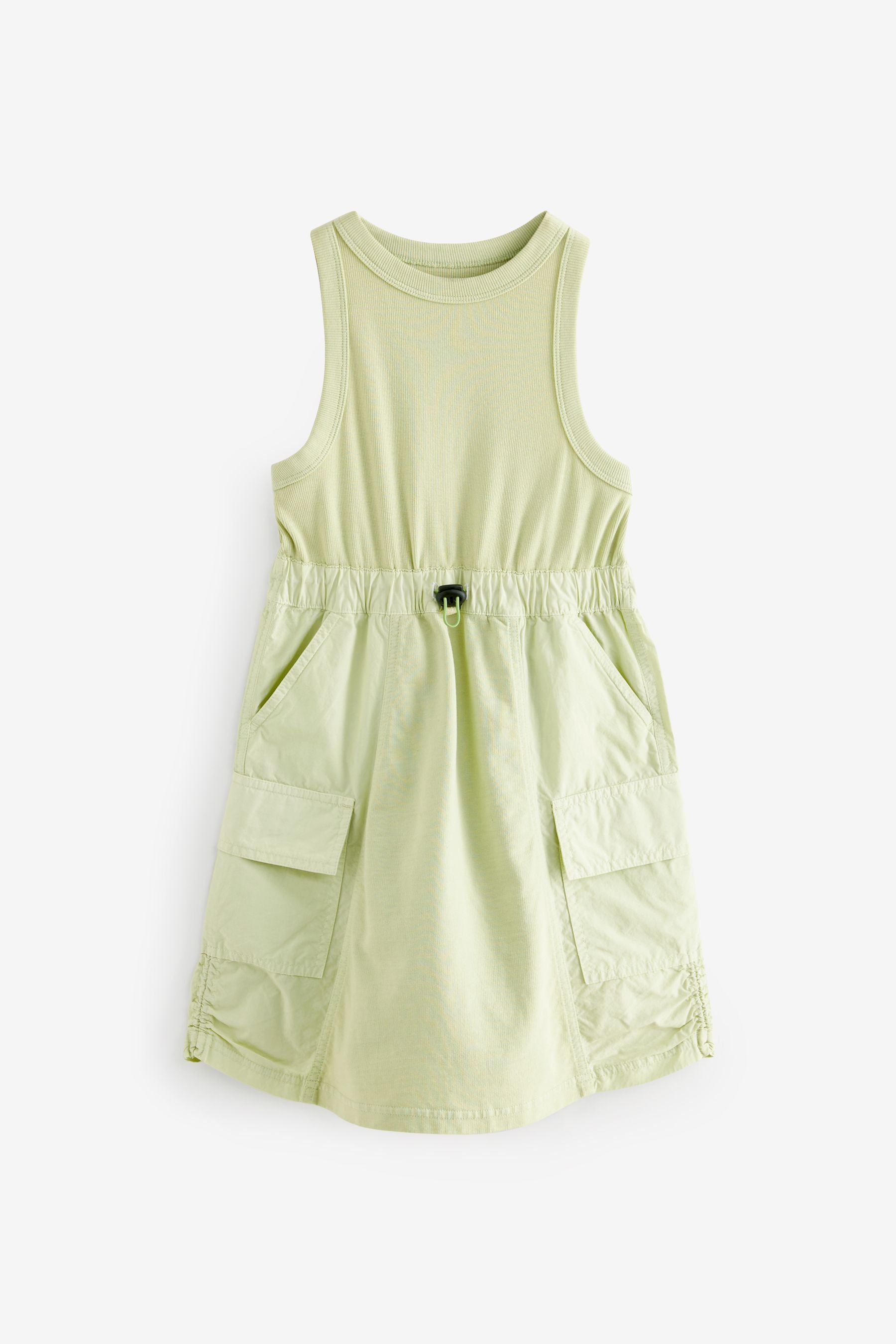 Soft Lime Green Cargo Utility Dress (3-16yrs)