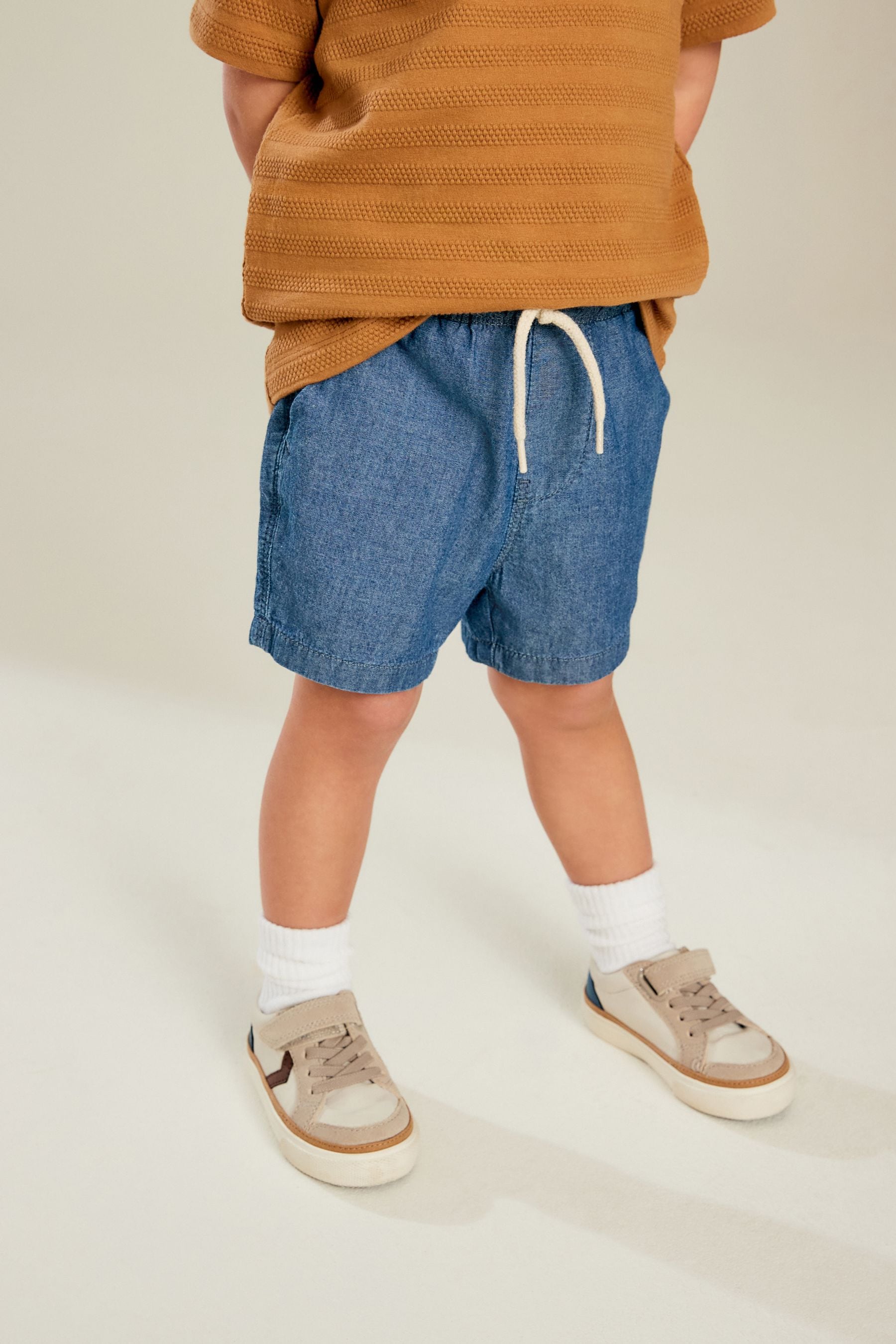 Blue Chambray Pull-On Shorts (3mths-7yrs)