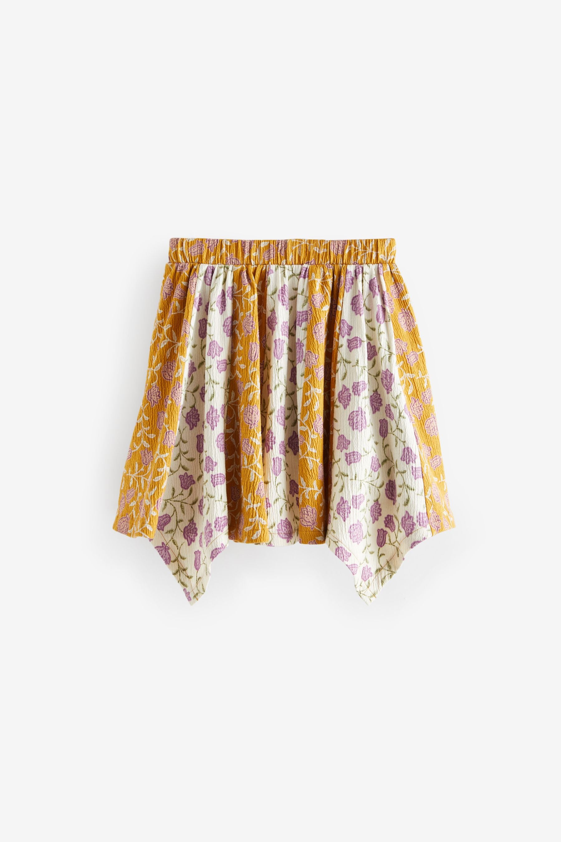 Ochre Yellow Floral Print Skirt (3-16yrs)