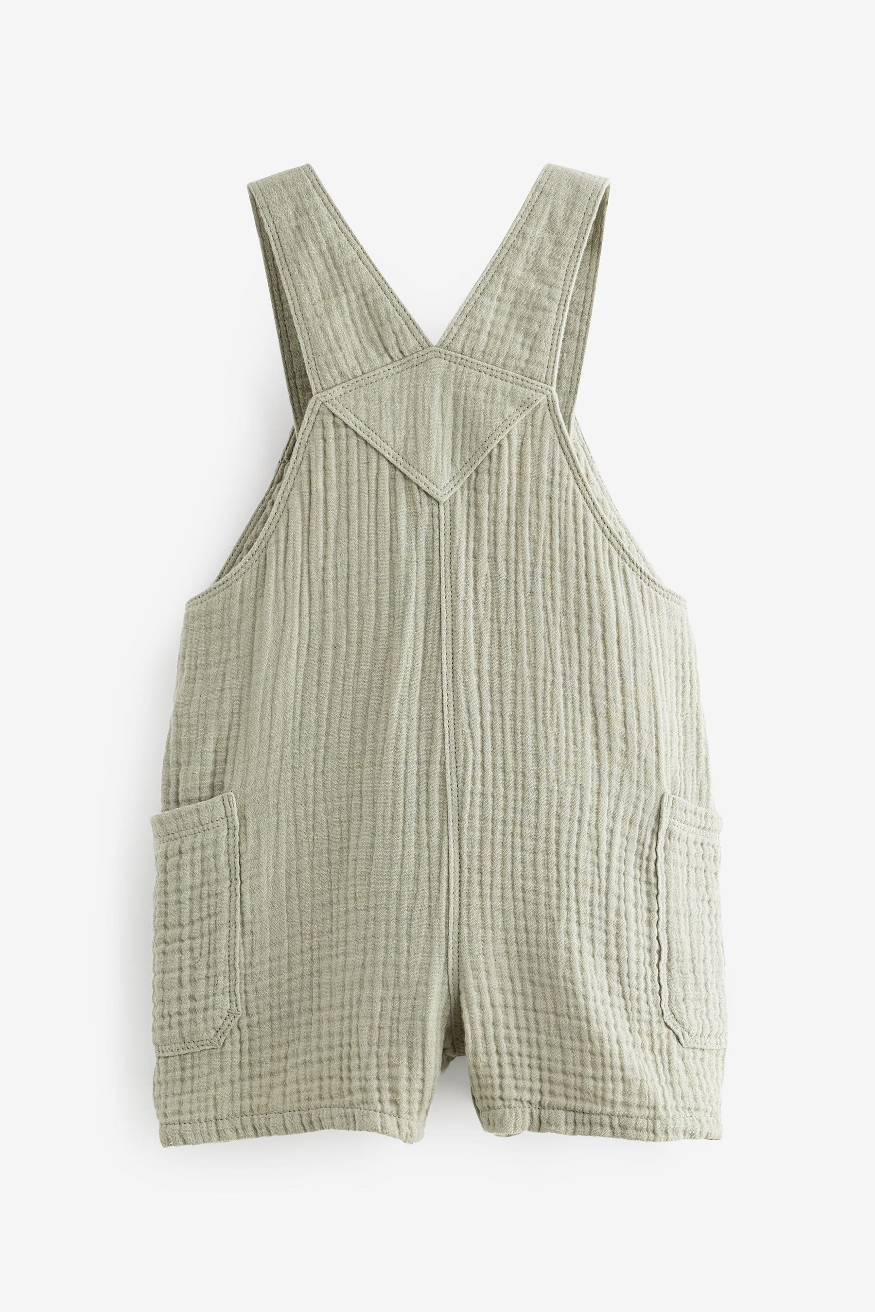 Sage Green Soft Textured Cotton Dungaree (3mths-7yrs)