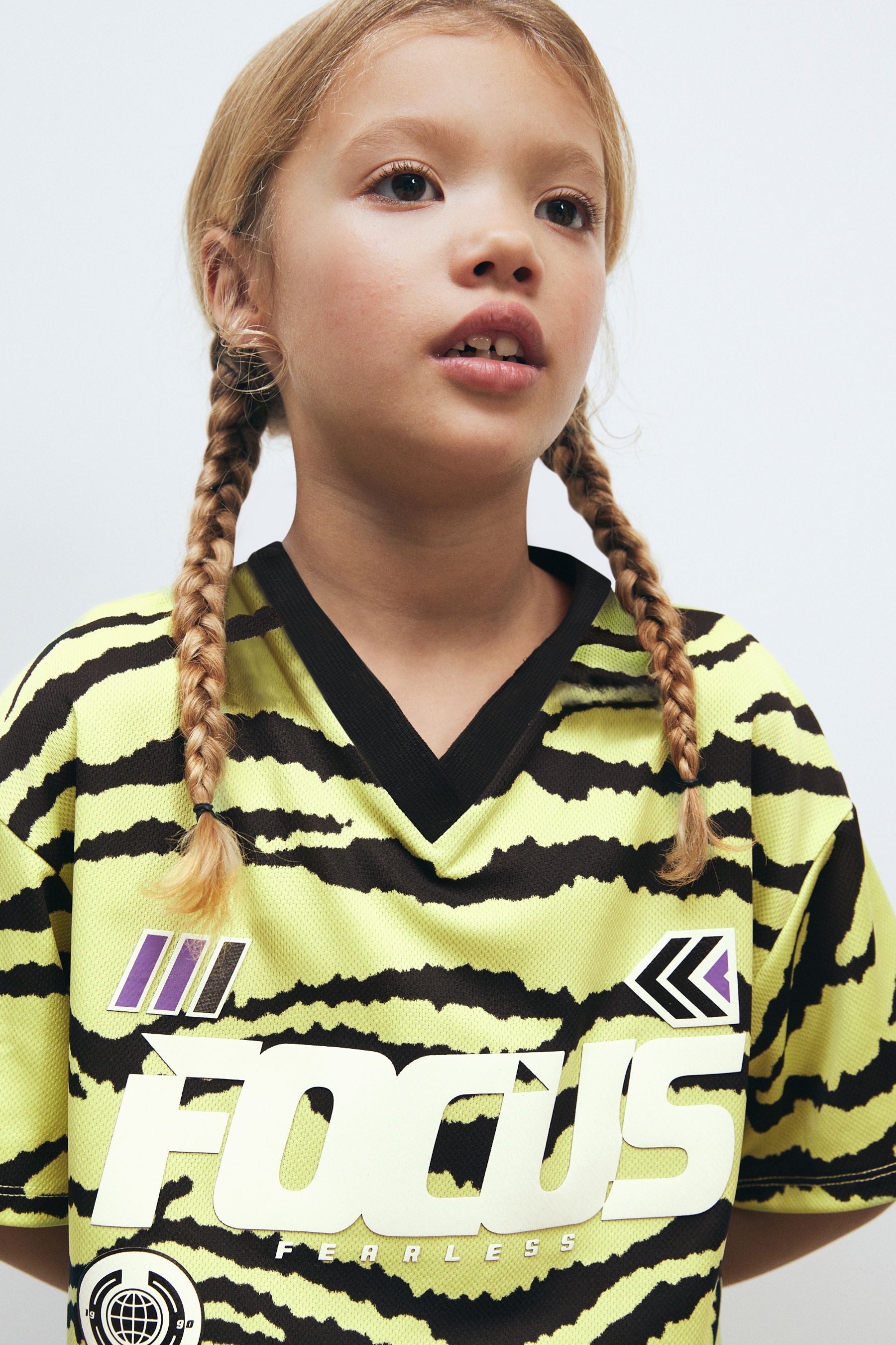 Lime Green Football Top (3-12yrs)