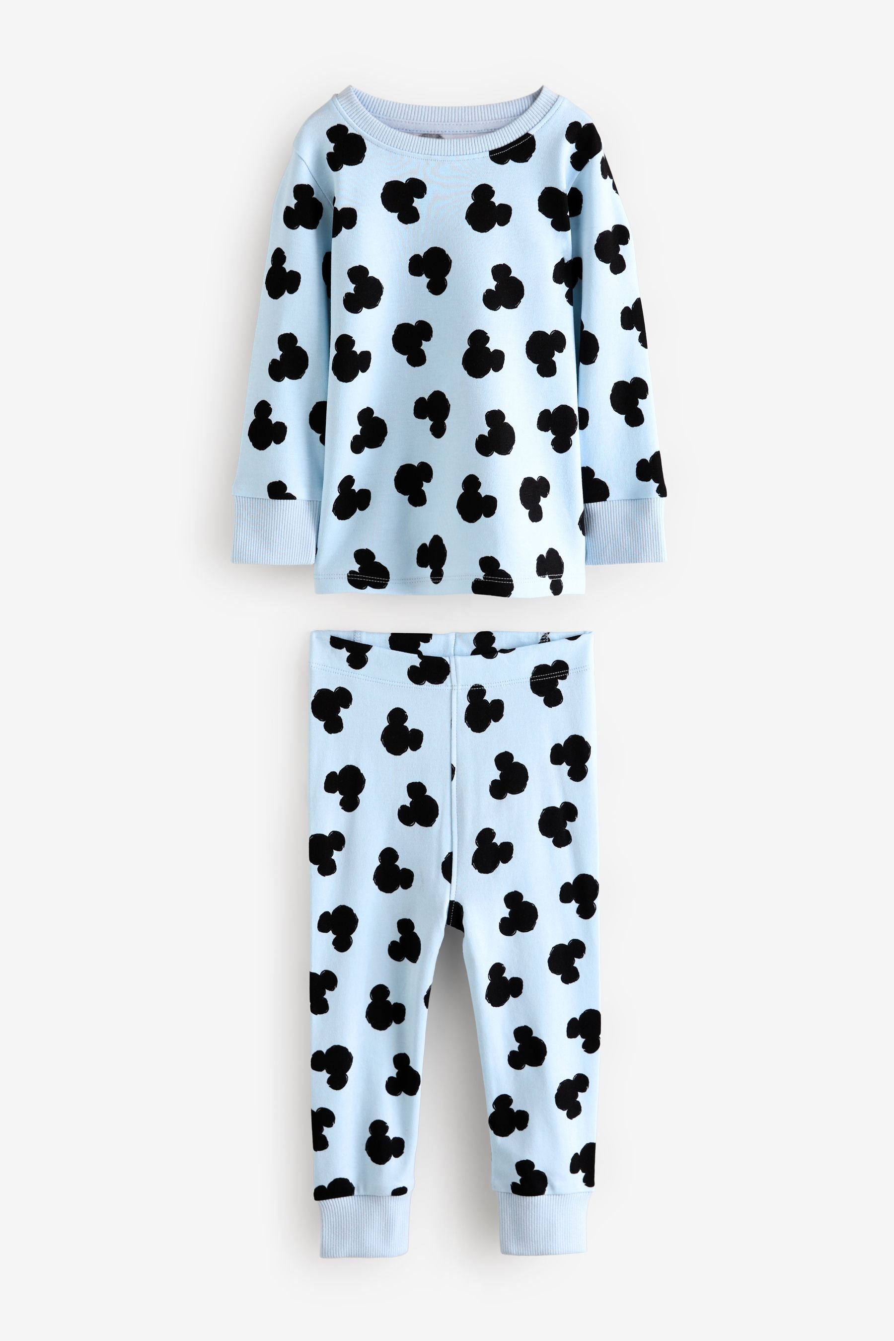 Blue/Ecru Mickey Mouse Snuggle Pyjamas 3 Pack (9mths-10yrs)