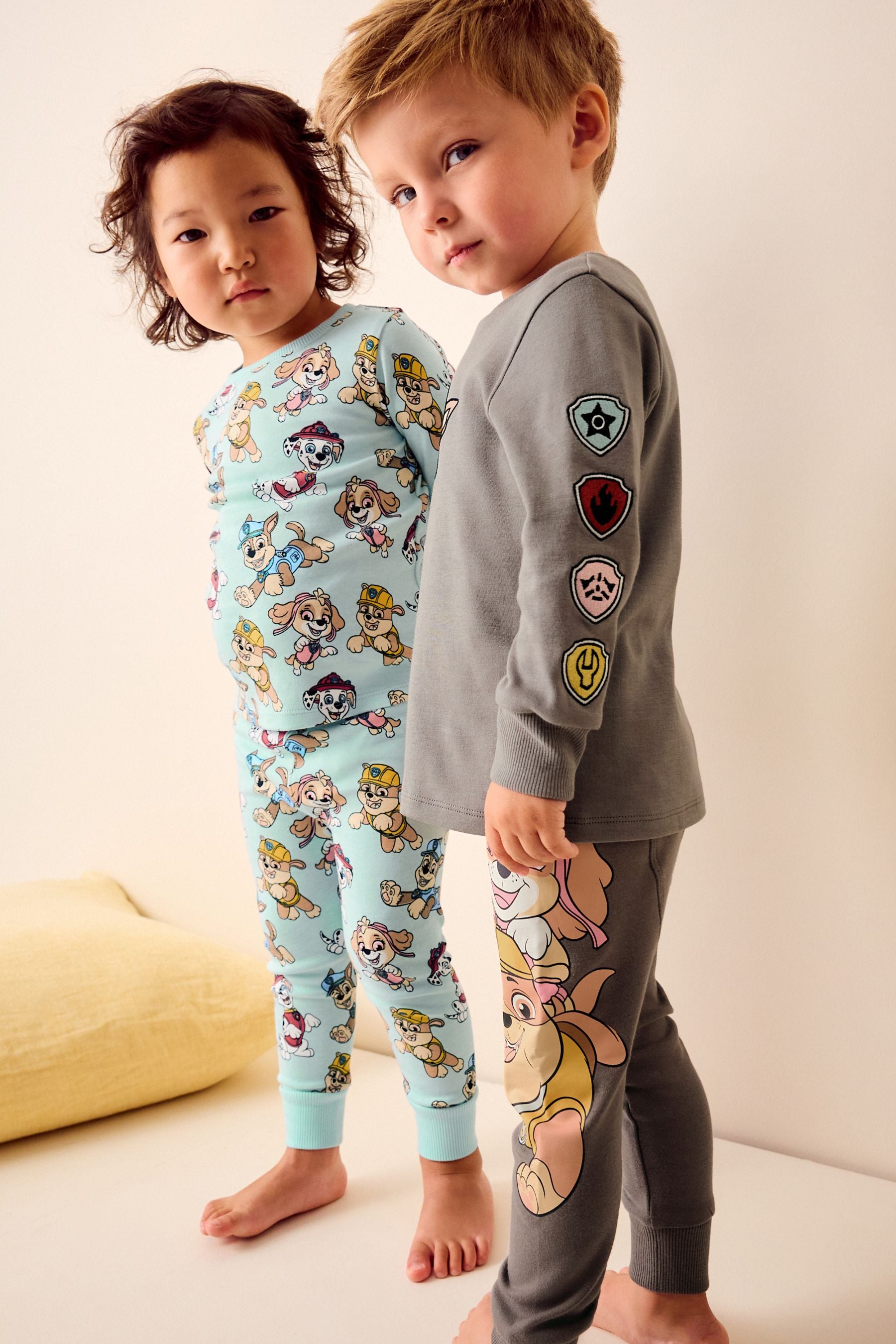 Blue/Grey Paw Patrol Snuggle 100% Cotton Pyjamas 2 Pack (9mths-9yrs)